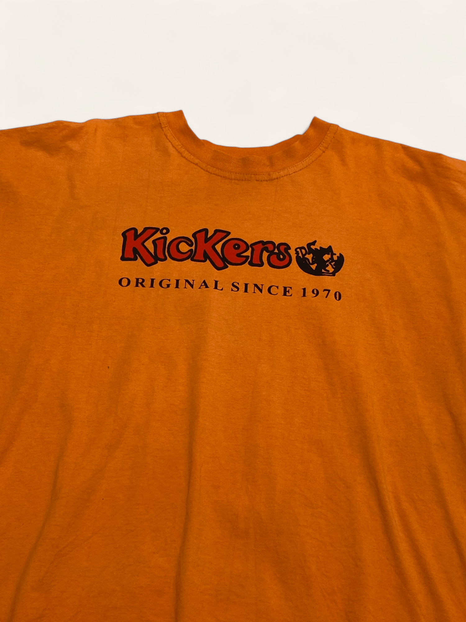 Kickers 90s Vintage KICKERS Orange T Shirt Big Logo Y2k Size US XL / EU 56 / 4 - 2 Thumbnail