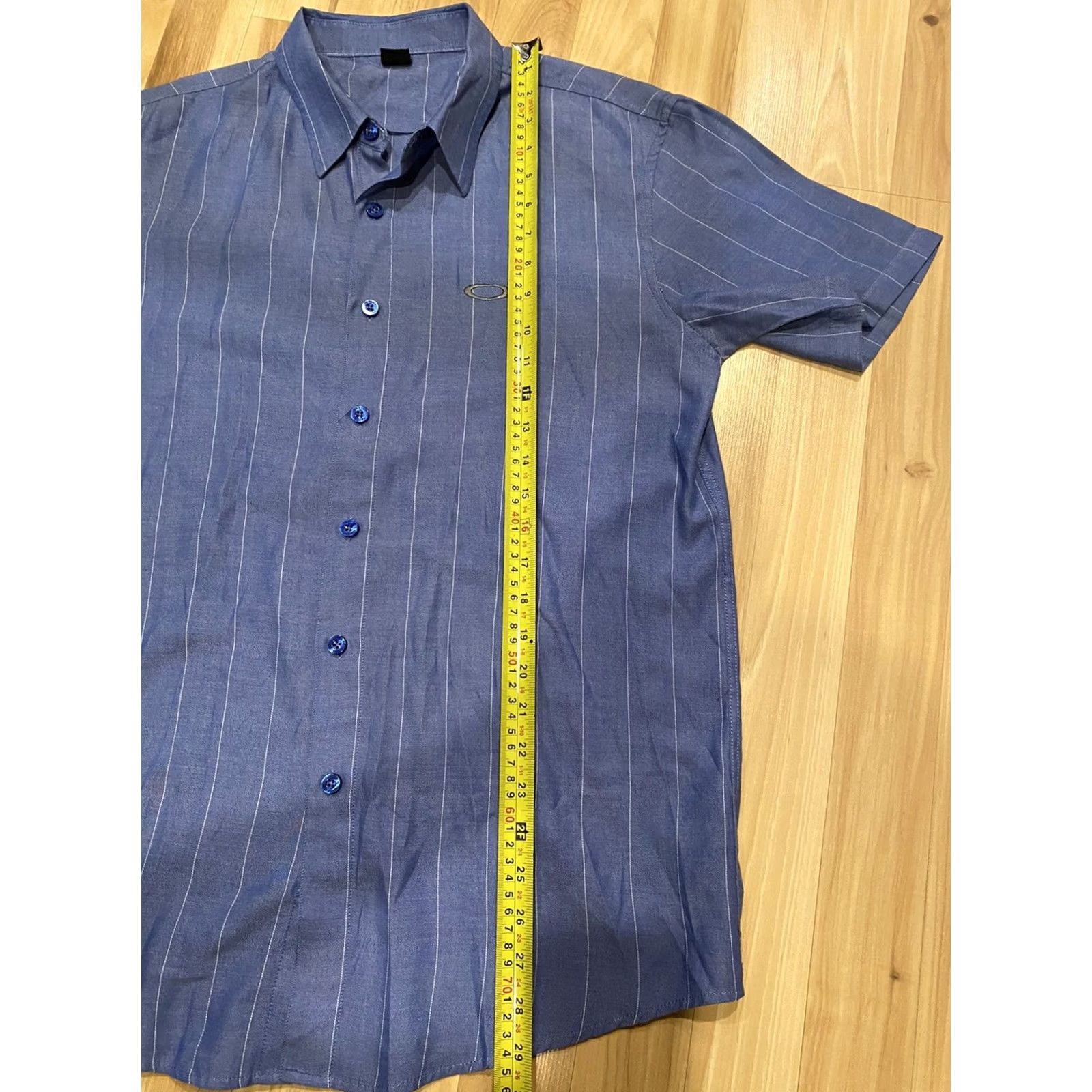 Oakley Oakley Men’s Striped Short Sleeved Button-Up Shirt Blue Embroidered M Size US M / EU 48-50 / 2 - 6 Thumbnail