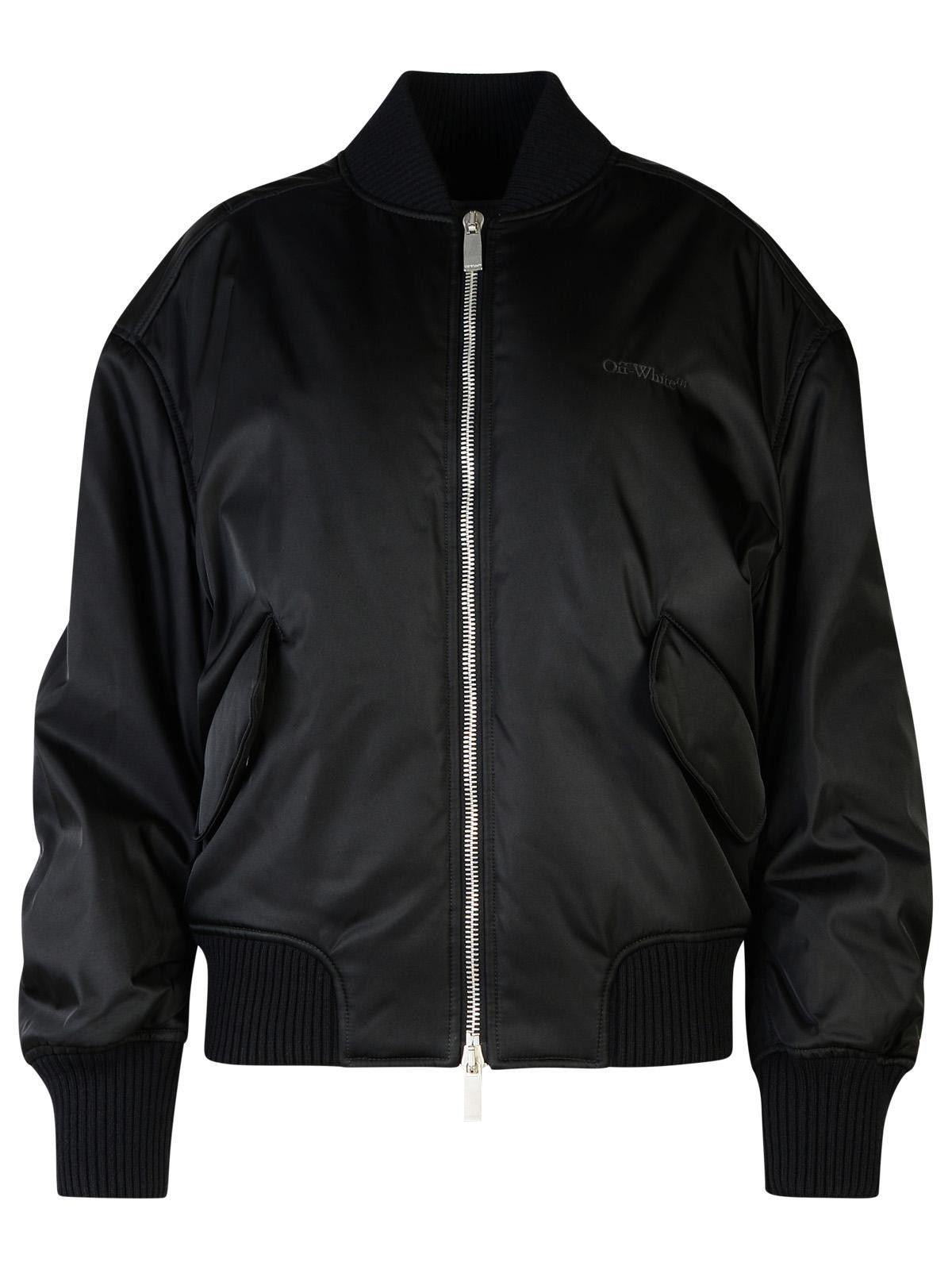 Off-White OFF-WHITE 'Ny' Black Polyamide Bomber Jacket Size S / US 4 / IT 40 - 1 Thumbnail