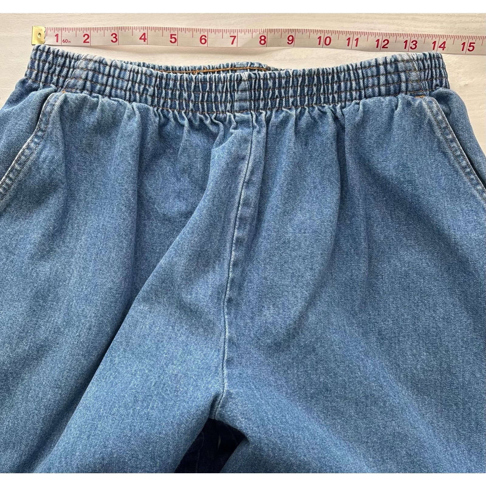 Other Vintage Brittania Blue Denim Pull-On Jeans Elastic Waist 16P Size 28" / US 6 / IT 42 - 3 Thumbnail