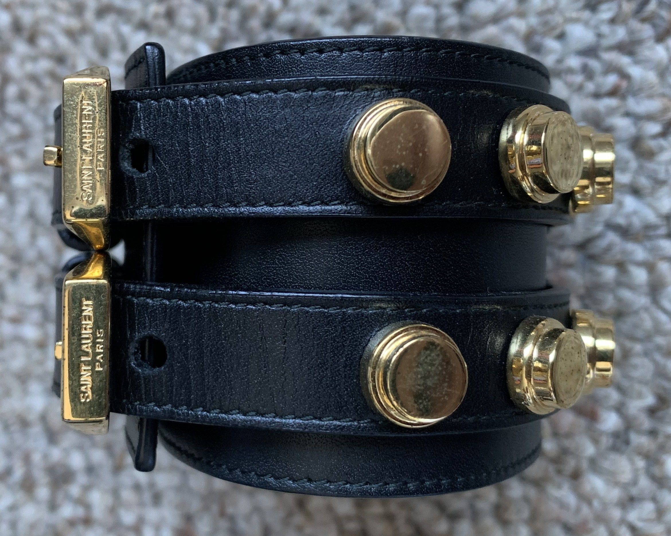 Saint Laurent Paris Saint Laurent Paris Wide Studded Leather Bracelet Size ONE SIZE - 5 Thumbnail