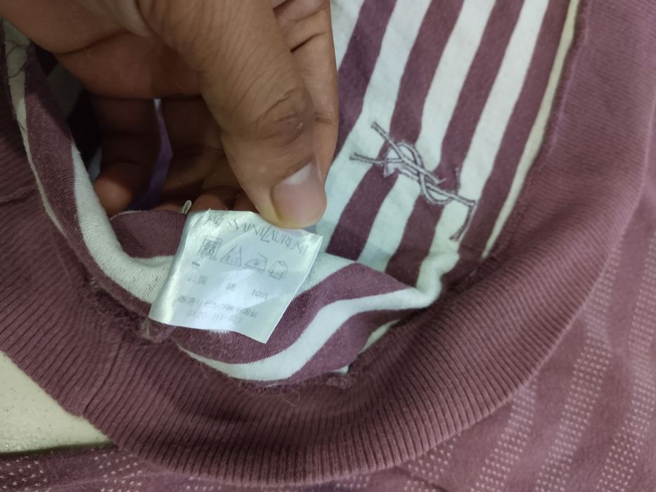 Yves Saint Laurent Yves Saint Laurent stripe Embroider logo Sweatshirt