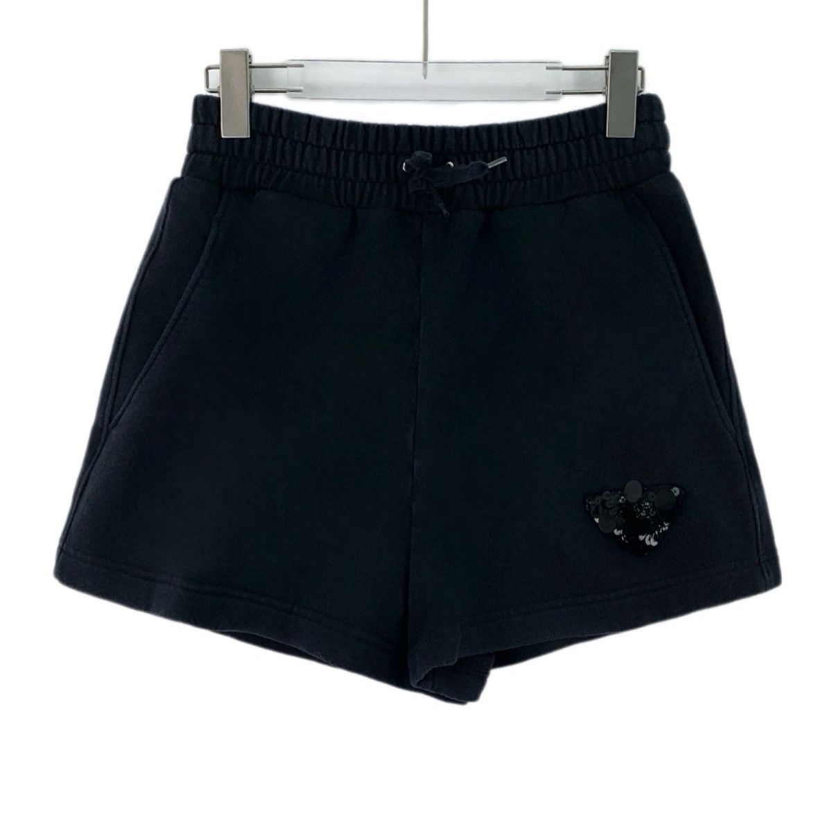 Prada Prada Black Triangle Logo Sequin Design Casual Shorts K26WX Size 28" / US 6 / IT 42 - 1 Thumbnail