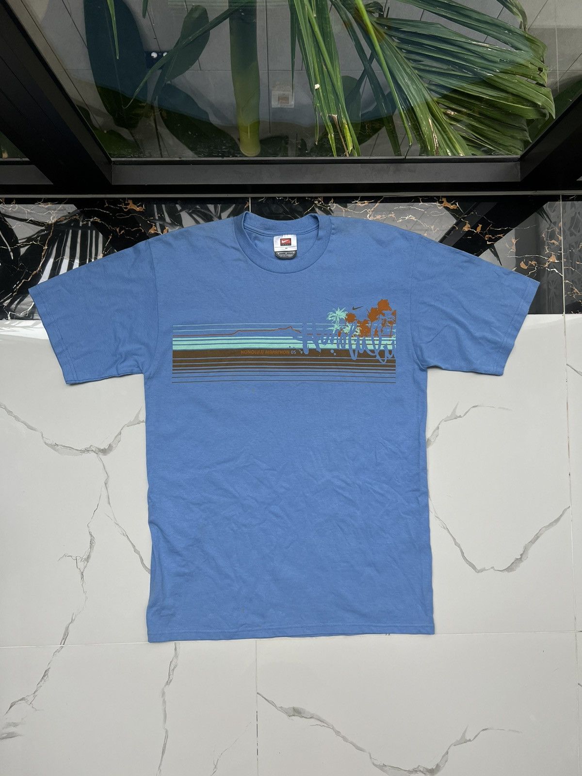 Nike × Vintage 90's NIKE HONOLULU MARATHON HAWAII RARE TEE SWOOSH LOGO Size US M / EU 48-50 / 2 - 1 Thumbnail