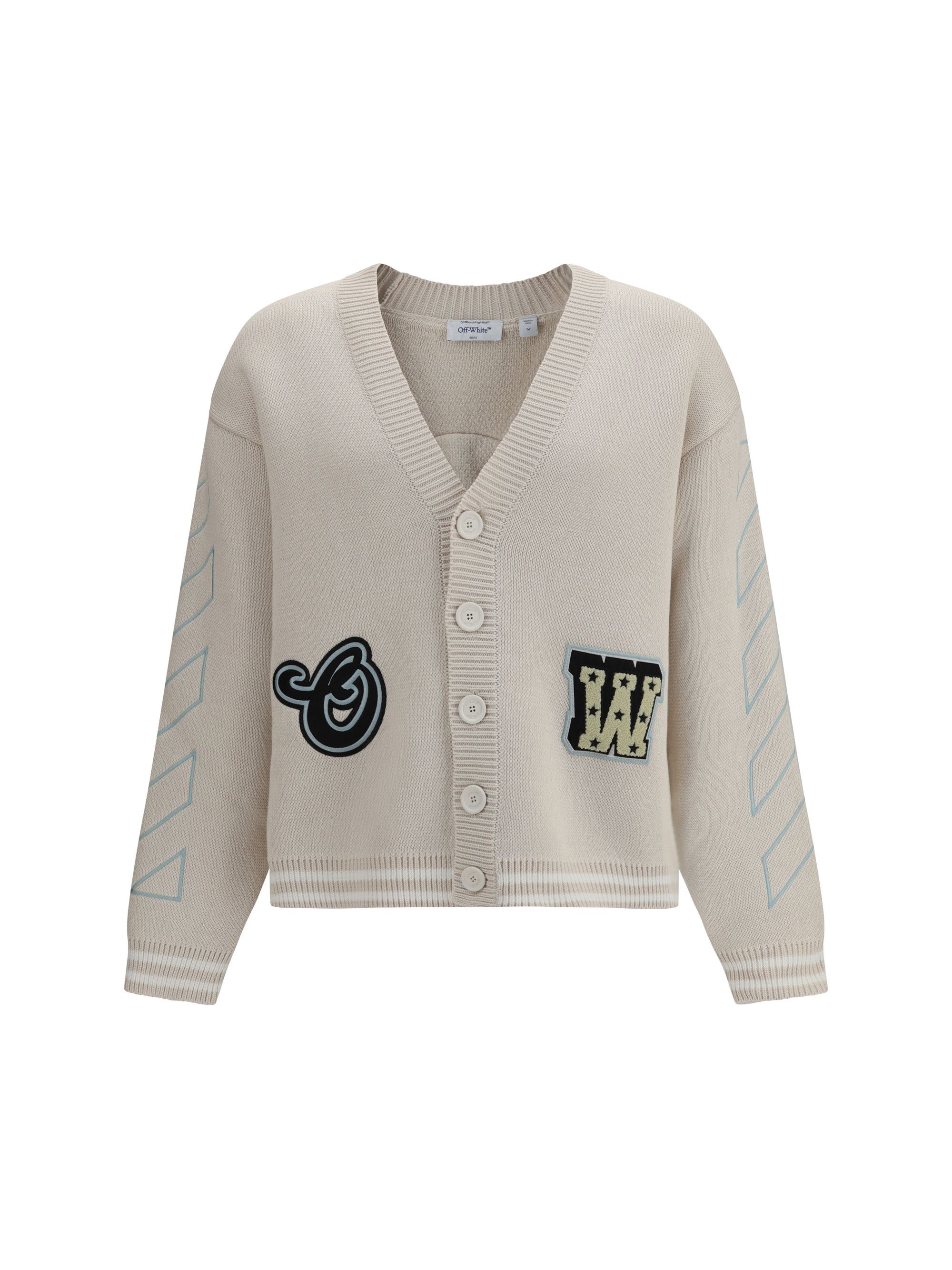 Off-White Star Logo Diagonal Varsity Cardigan Size US L / EU 52-54 / 3 - 1 Thumbnail