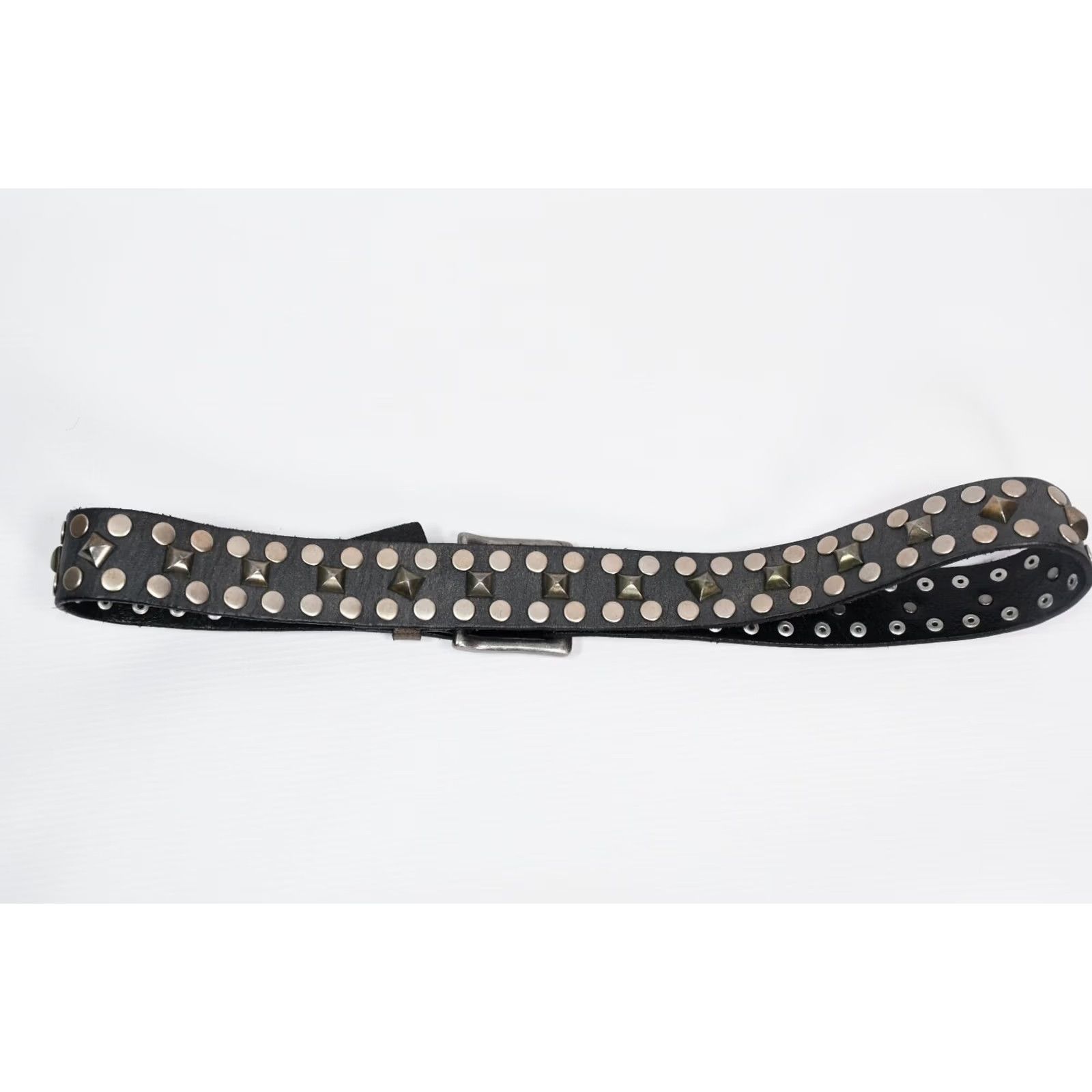 Vintage Liebeskind Berlin LKB622 Leather Studded Women's Belt 95cm Gray Studded Belt Women 95cm Leather Waist Belt Size ONE SIZE - 3 Thumbnail