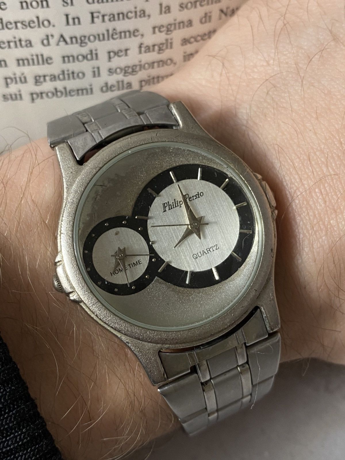 Japanese Brand Philip Persio Watch Dual Time Quartz, Two Time Zones Size ONE SIZE - 4 Thumbnail