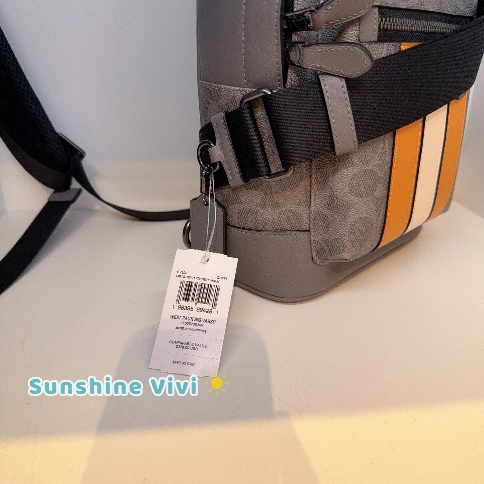 Coach NWT Coach West Pack In Signature Canvas Varsity Stripe CV923 Size ONE SIZE - 2 Thumbnail