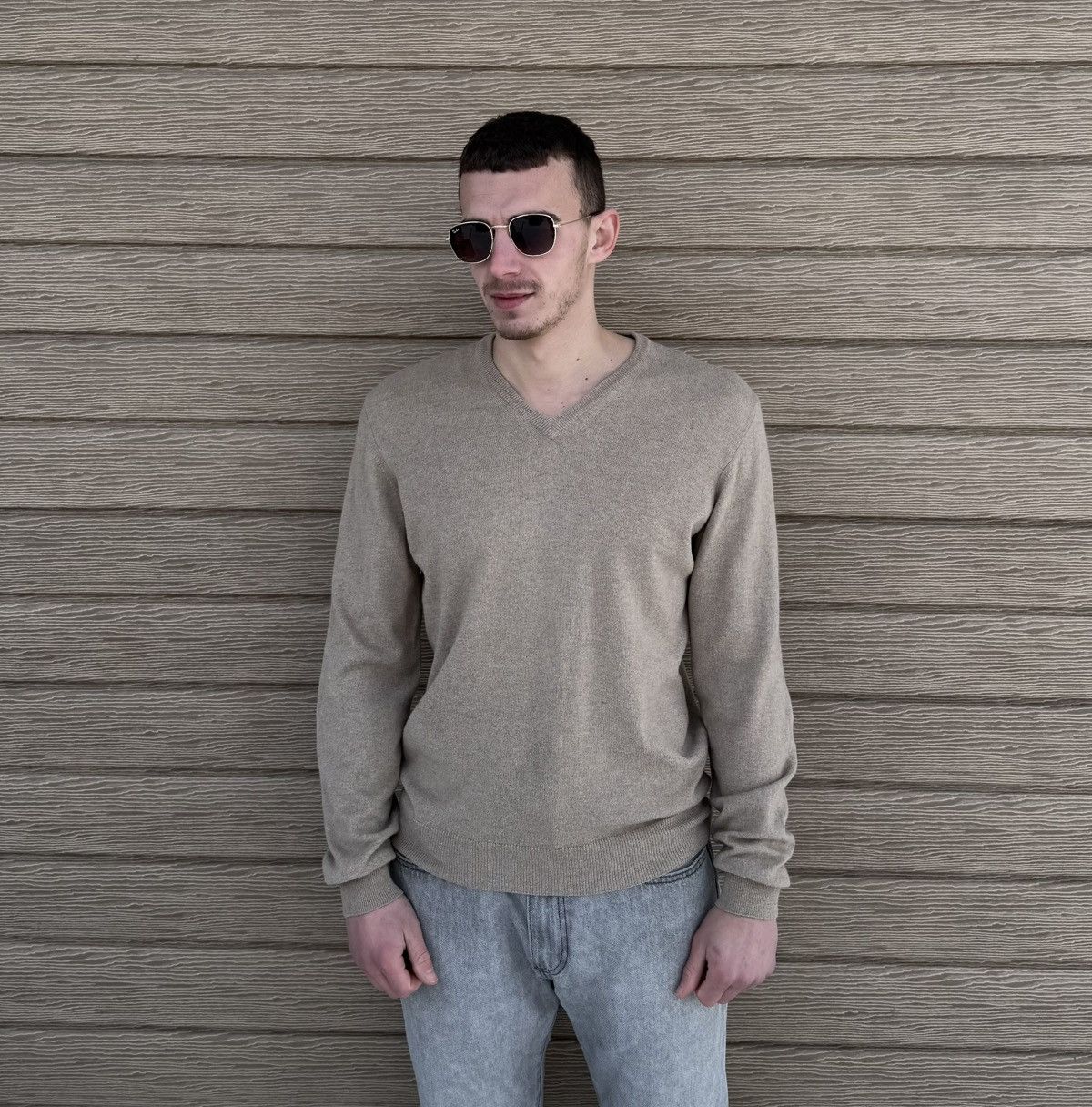 Hackett Hackett Merino Silk Cashmere Sweater Pullover M ElbowPatches Size US M / EU 48-50 / 2 - 1 Thumbnail