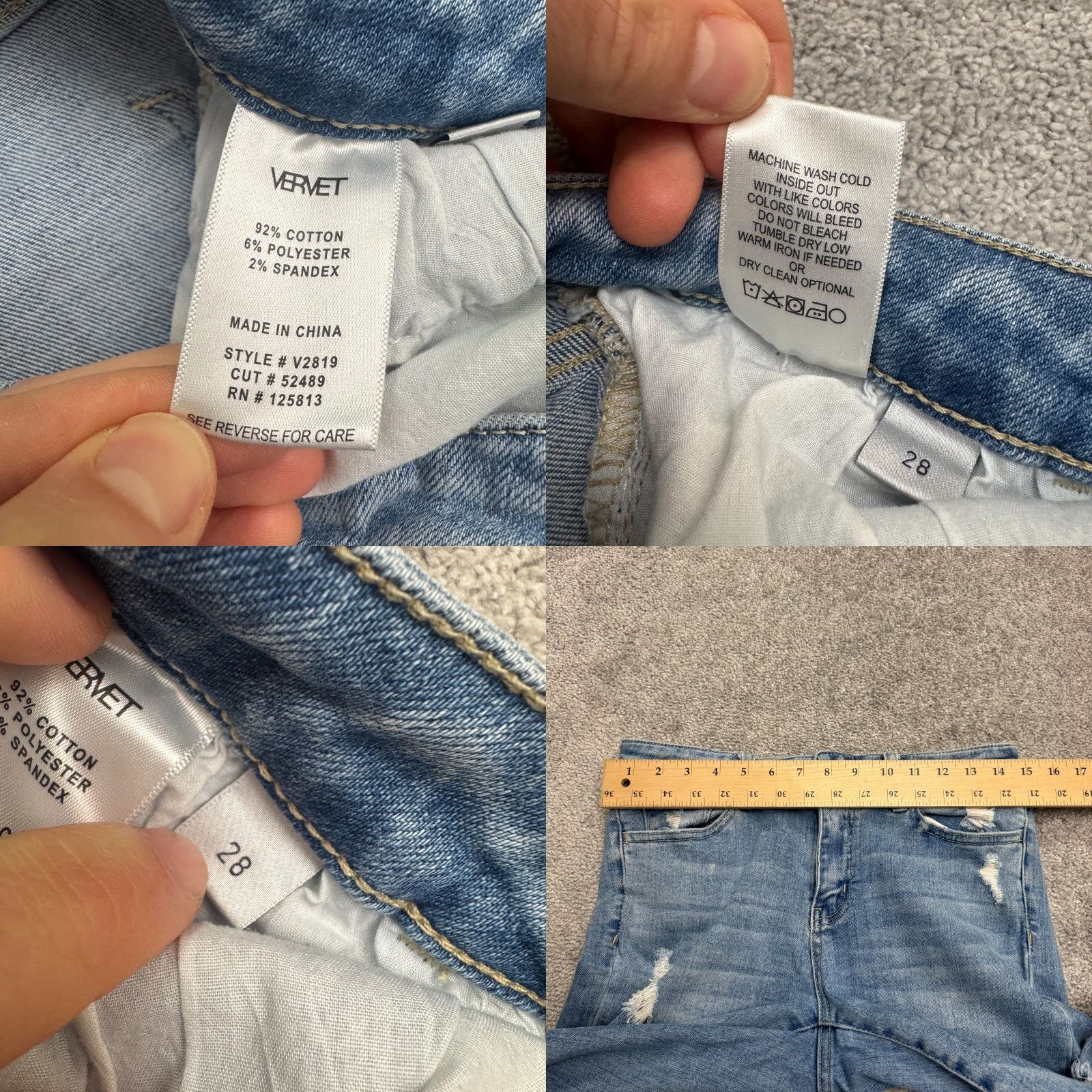Vintage Vervet Jeans Womens 28 Distressed Straight Leg High Rise Denim Blue Stretch 5-Pocket Design Modern City Streetwear Womens Size 28" / US 6 / IT 42 - 8 Thumbnail
