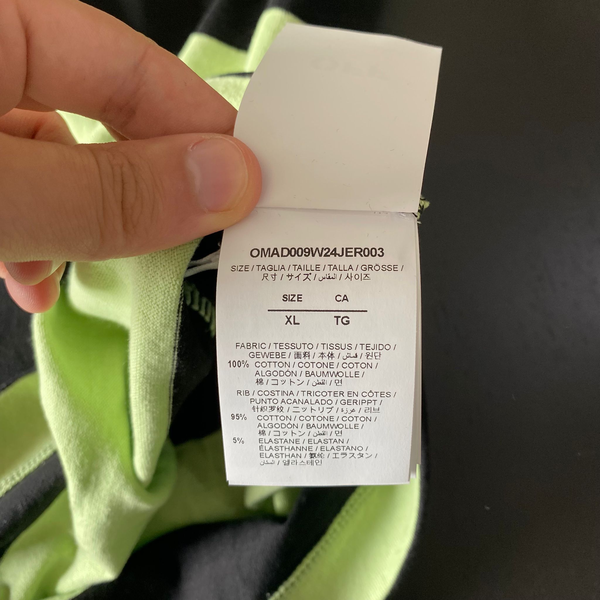 Off-White Black and Green Striped Logo Oversized Polo Size US XL / EU 56 / 4 - 4 Thumbnail