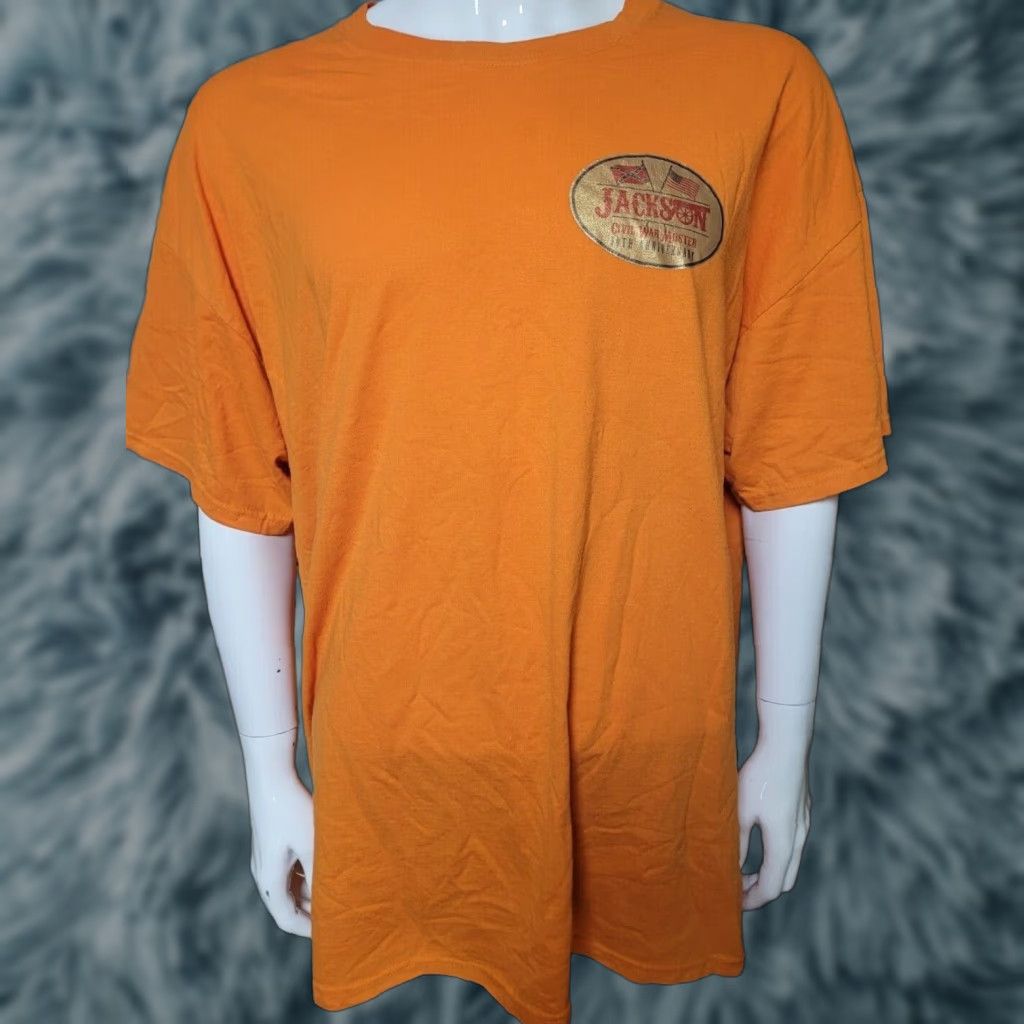 Jerzees VINTAGE Jackson MI Civil War Muster 30th Anniversary T Shirt 3XL XXXL Jerzees Crew Neck Short Sleeve Orange Graphic Tee Men Size US XXL / EU 58 / 5 - 1 Thumbnail