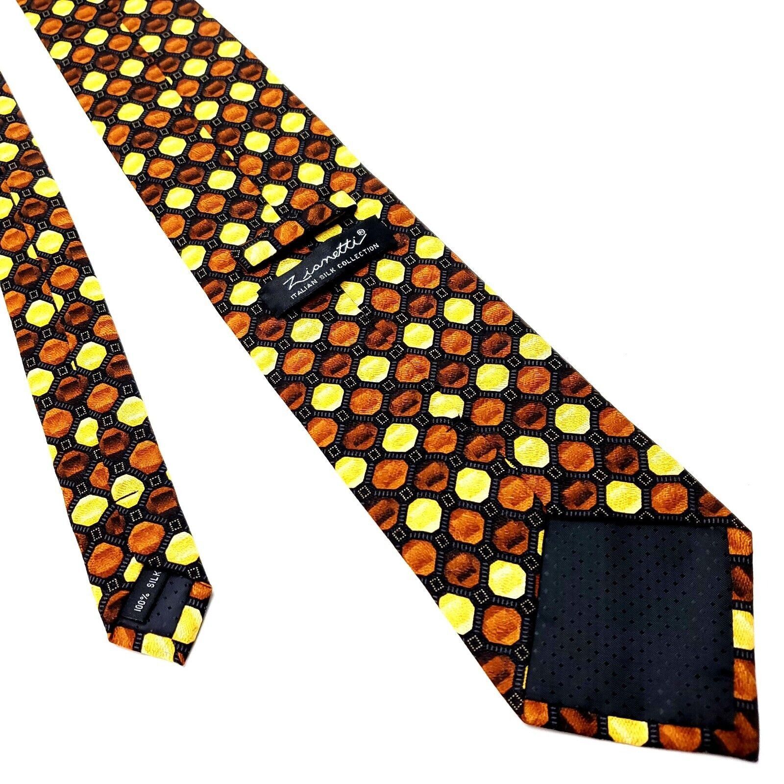 Zanetti Zianetti Autumn Brown Orange Colored Silk Woven Short Dots Size ONE SIZE - 3 Thumbnail