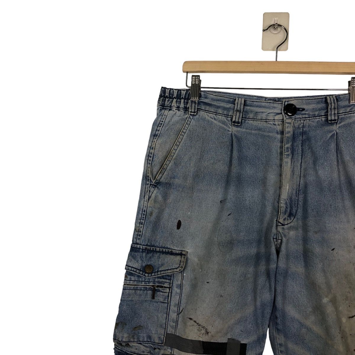Japanese Brand 🔥Vintage Bush Cargo Jeans Biker Painter Workers Usa Size US 36 / EU 52 - 7 Thumbnail