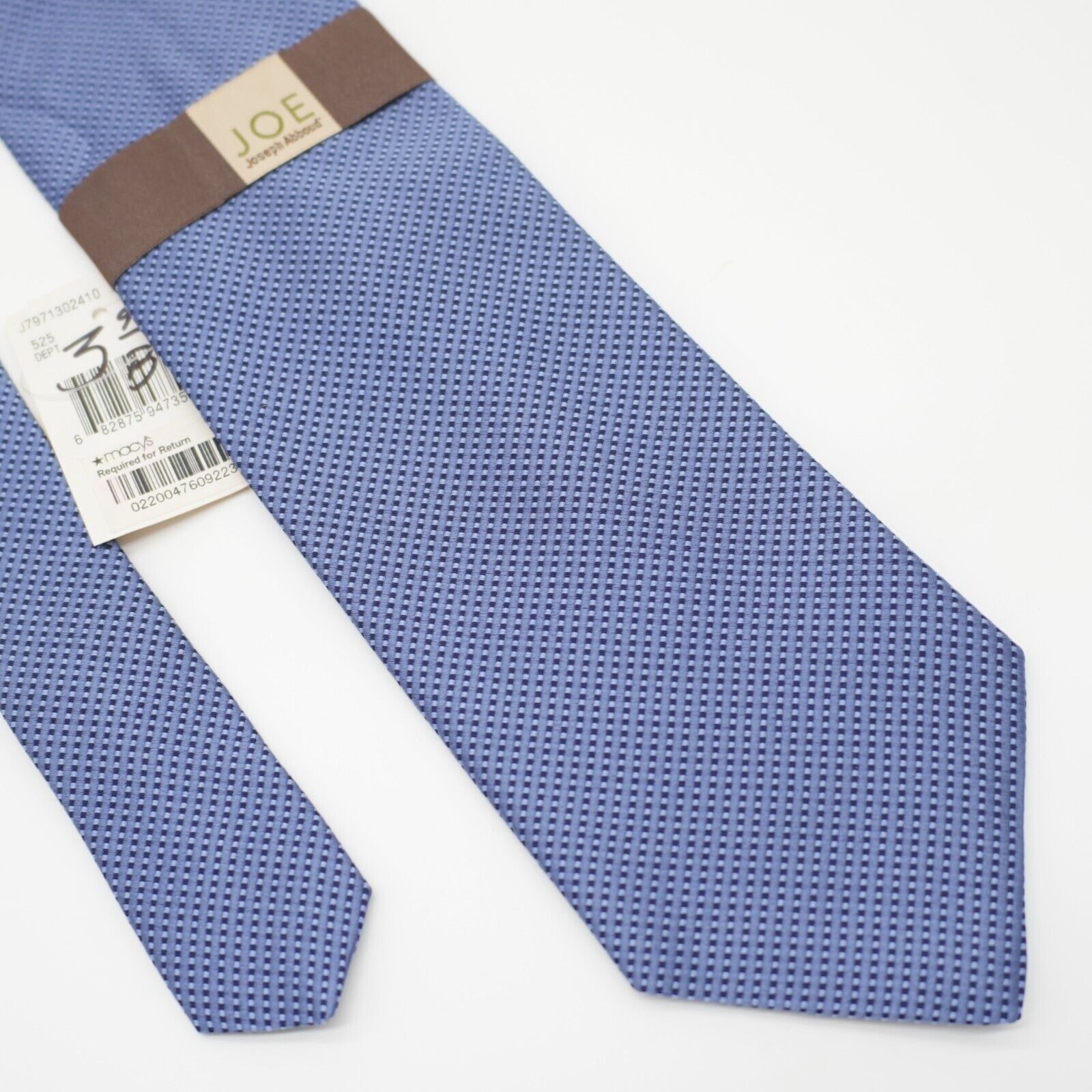 Joseph Abboud NWT Joe Joseph Abboud Blue Woven Striped Check Silk Tie USA Size ONE SIZE - 1 Thumbnail