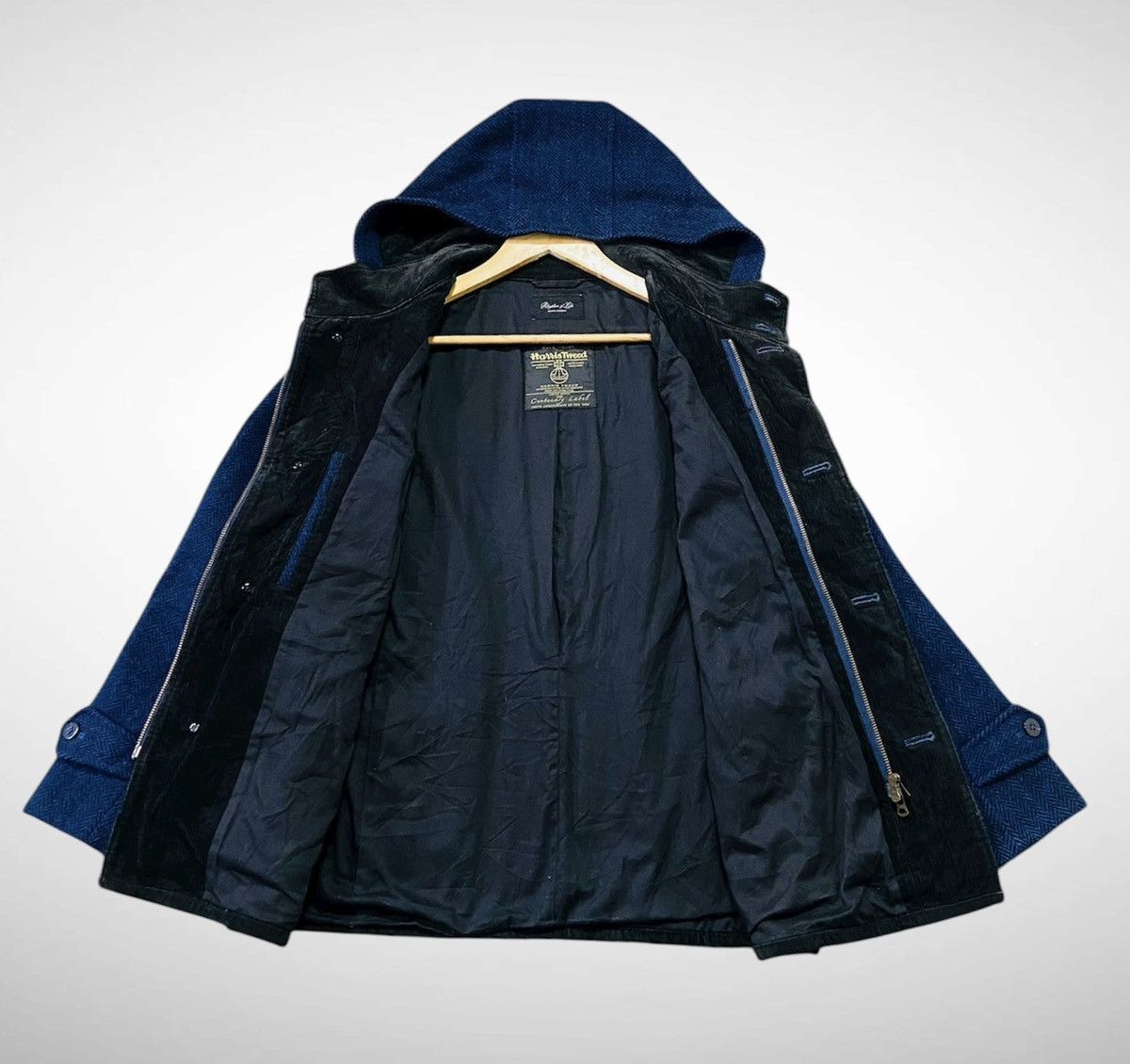 Harris Tweed Harris Tweed X United Arrow Hoodie Wool Jacket Size US L / EU 52-54 / 3 - 4 Thumbnail