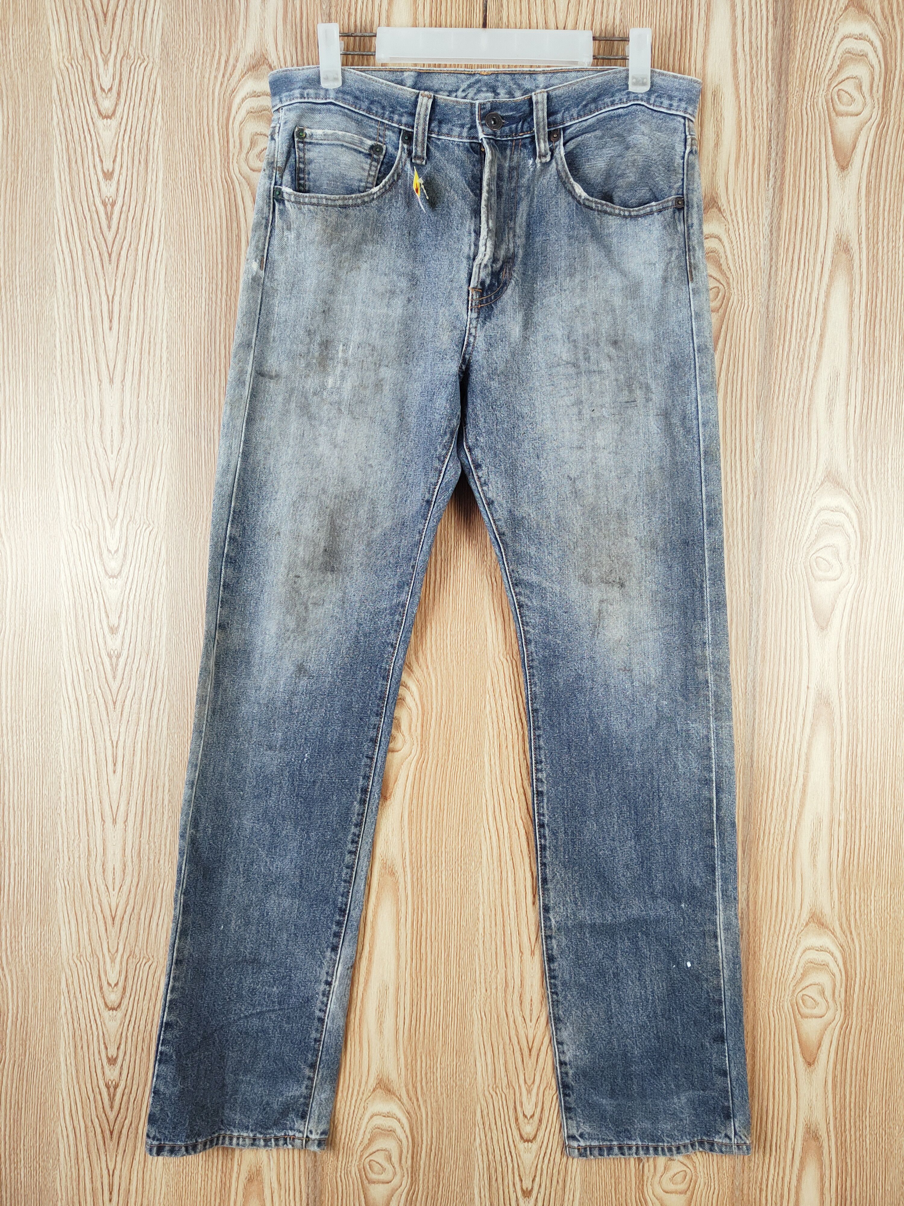 Japanese Brand Japanese Brand Dark Blue Faded Distressed Ripped Jeans #W694 Size US 33 - 1 Thumbnail
