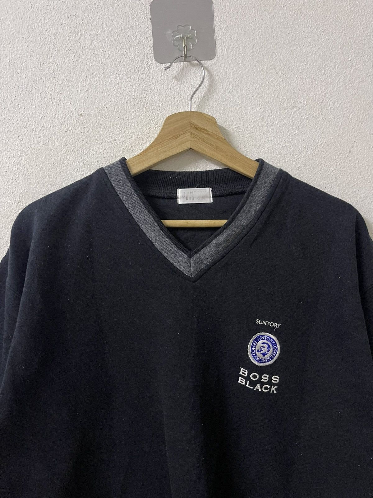 Japanese Brand Vintage SUNTORY BOSS COFFEE V-neck sweatshirt Size US M / EU 48-50 / 2 - 2 Thumbnail