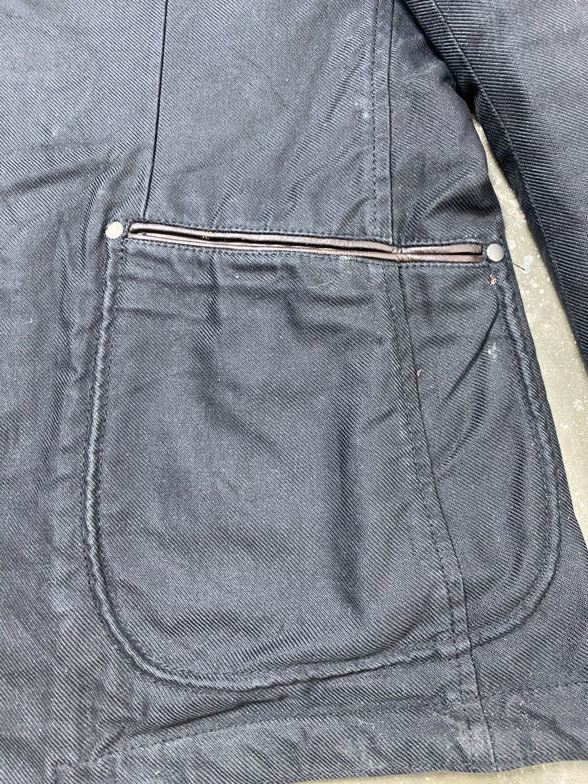 Japanese Brand A02 Gloster Vintage Denim + Leather Blazer Size US L / EU 52-54 / 3 - 9 Thumbnail