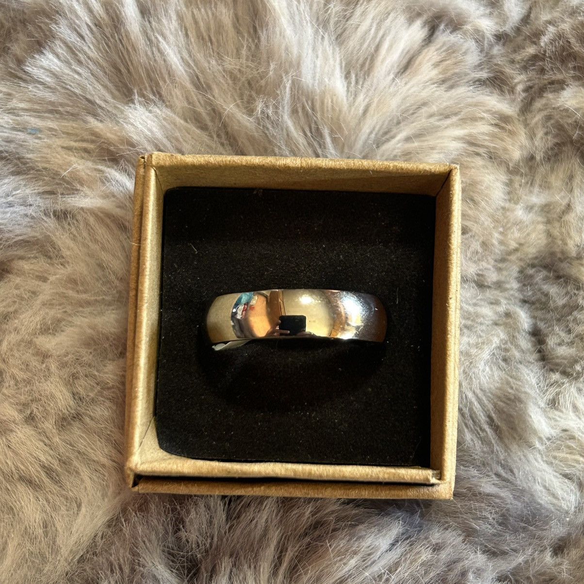 Jewelry Men’s 6mm polished Titanium band wedding ring NIB 11.5 Size ONE SIZE - 4 Thumbnail