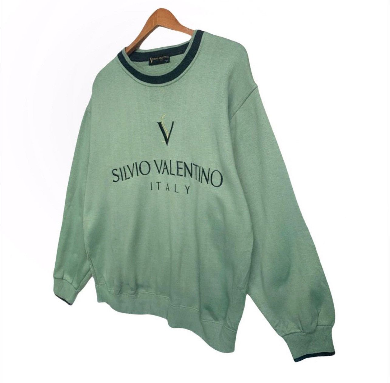 Valentino Vintage Silvio Valentino Green Sweatshirt Valentino Crewneck Size US M / EU 48-50 / 2 - 3 Thumbnail