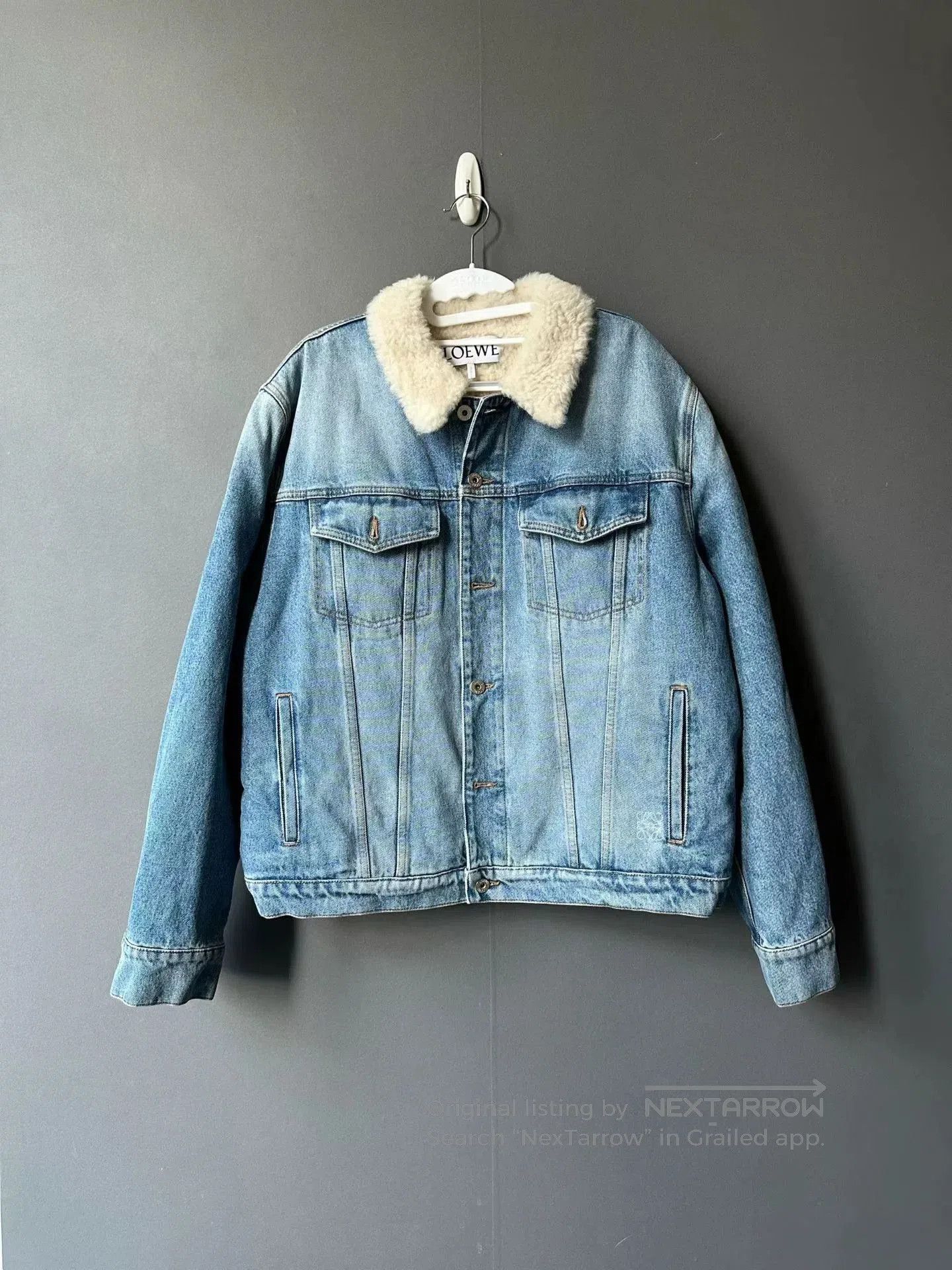 Loewe Loewe Shearling Collar Denim Jacket. Size US XL / EU 56 / 4 - 1 Thumbnail