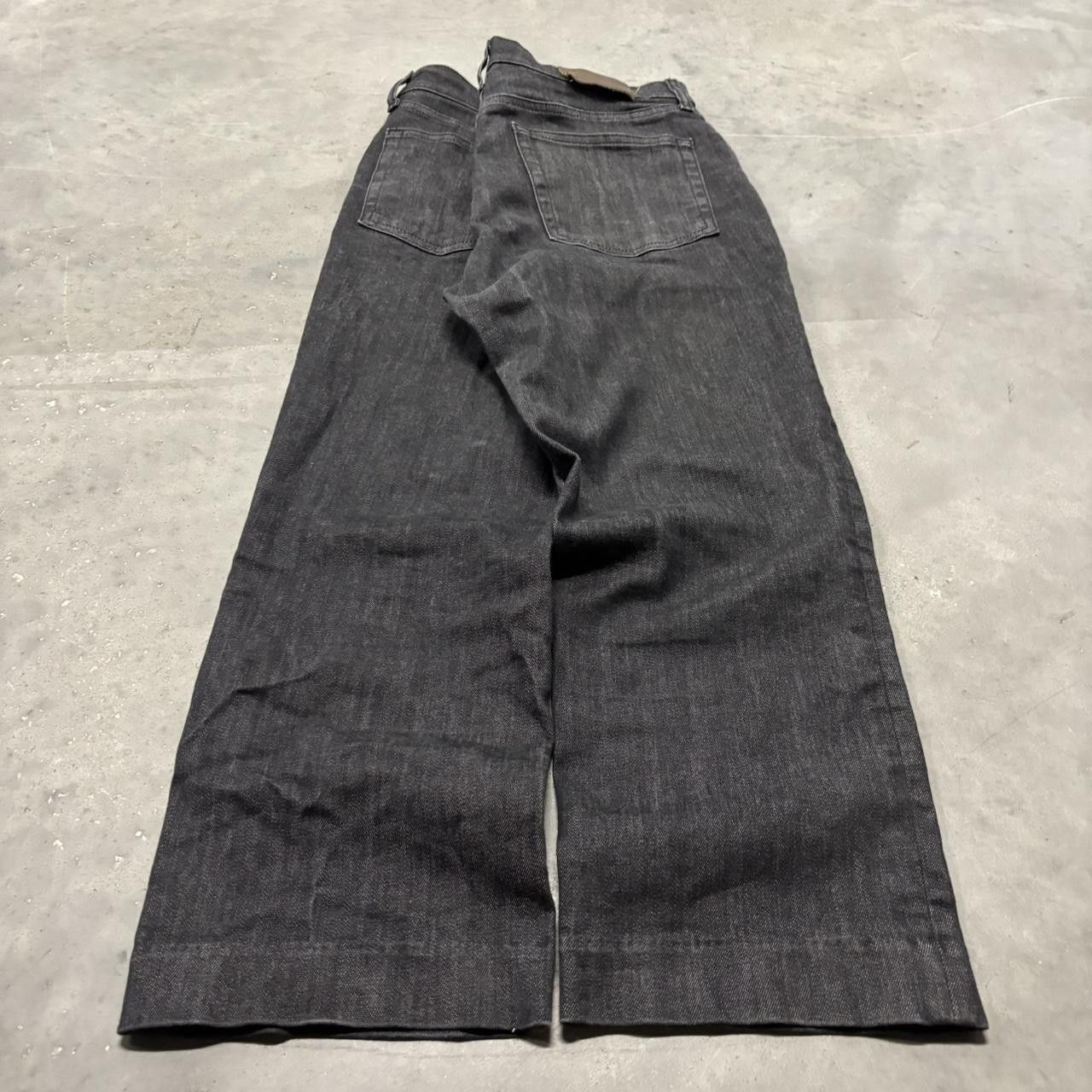 Japanese Brand × Vintage Crazy Y2K Black Dark Wash Grunge Essential Denim Jeans! Size US 33 - 4 Thumbnail