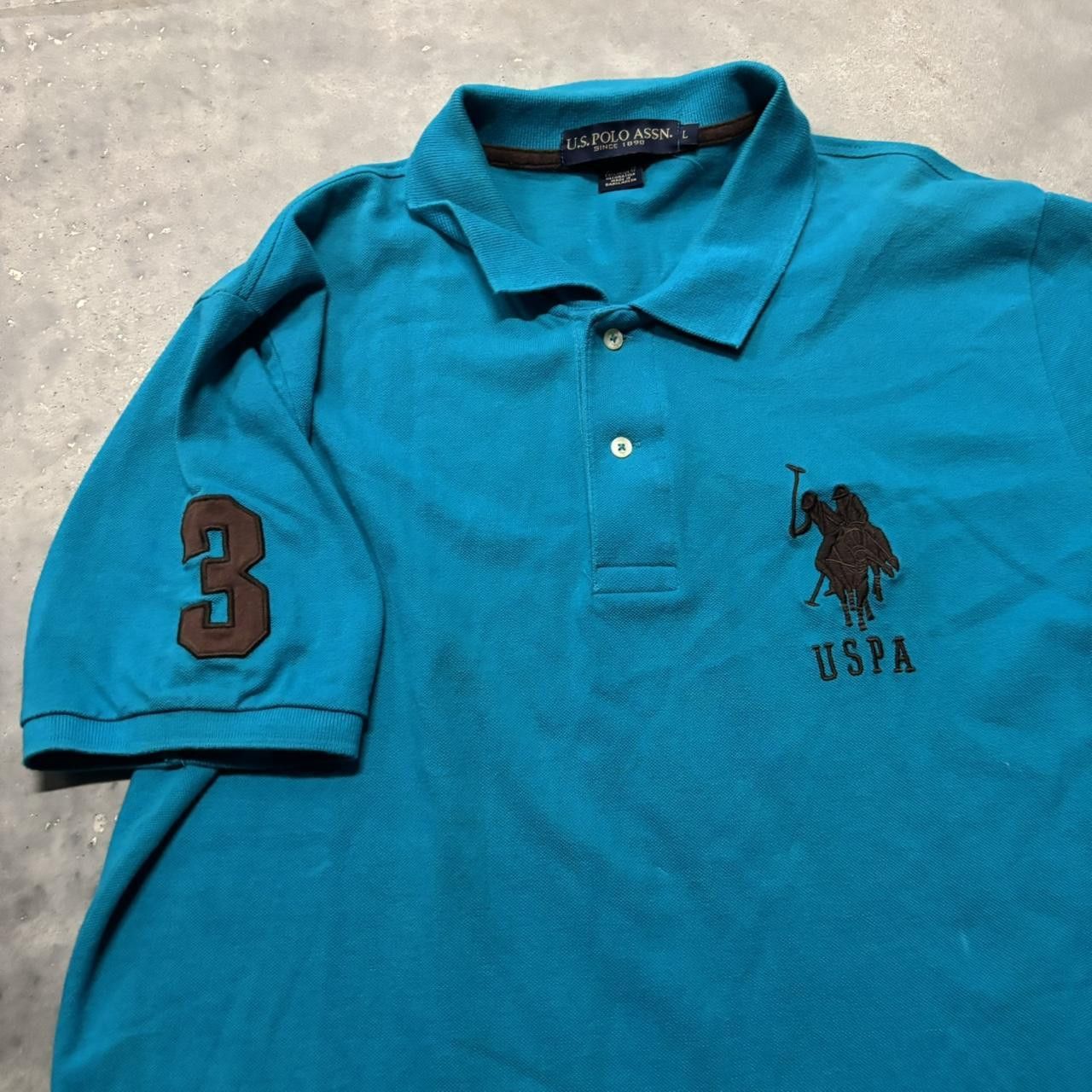 U.S. Polo Assn. × Vintage Crazy Vintage Y2K/2000s Blue U.S. Polo Assn. Streetwear Chief Keef Style Polo Shirt! Size US L / EU 52-54 / 3 - 3 Thumbnail