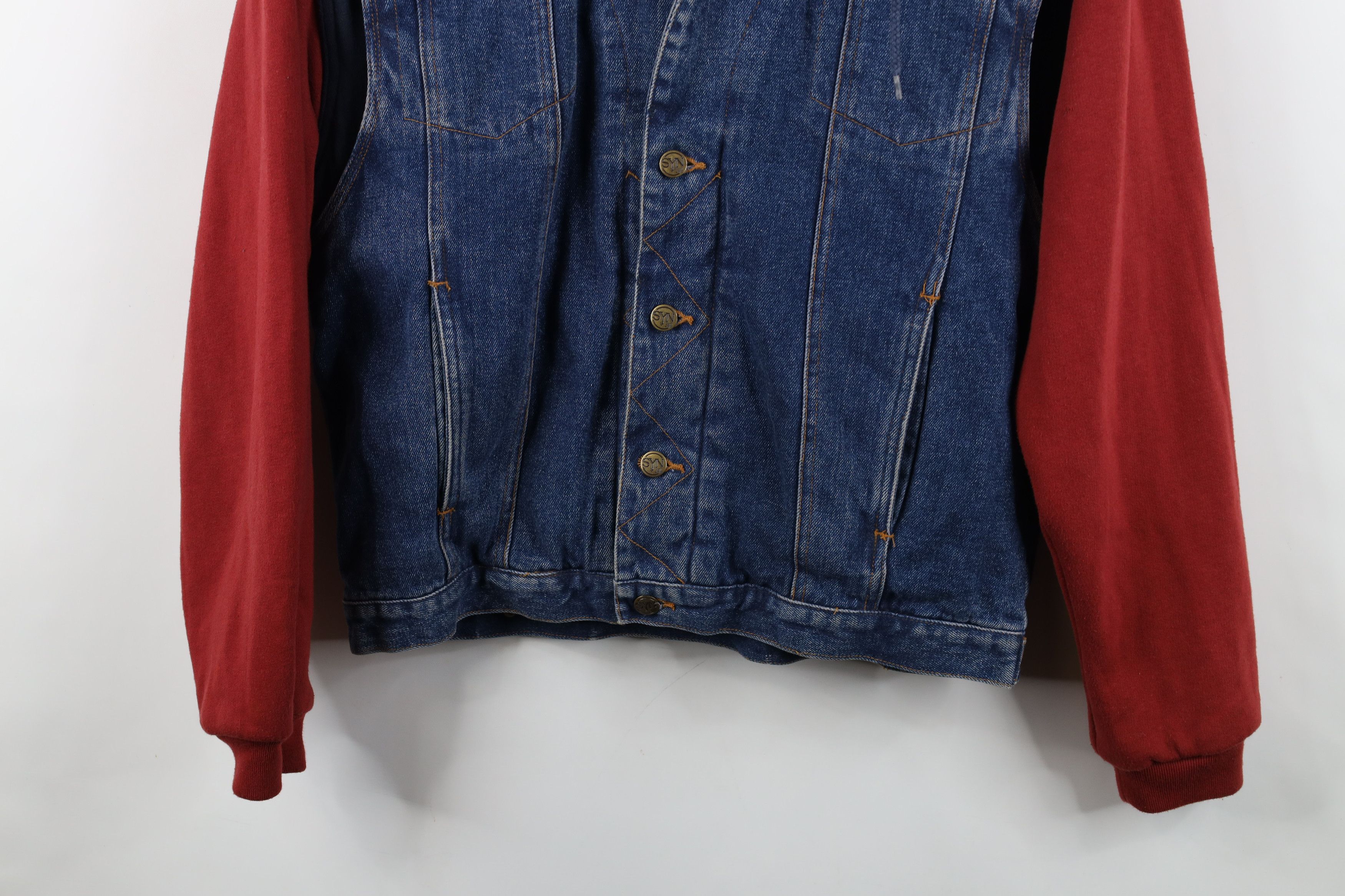 Vintage Vintage 90s Y2K Streetwear Hooded Denim Jean Trucker Jacket Size US S / EU 44-46 / 1 - 3 Thumbnail