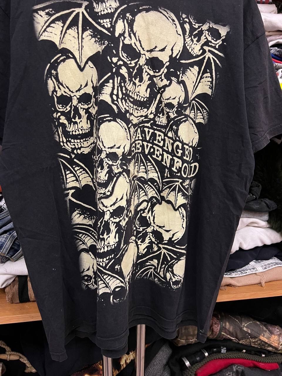 Affliction × Vintage Crazy vintage skull graphic emo goth t-shirt Size US XL / EU 56 / 4 - 4 Thumbnail