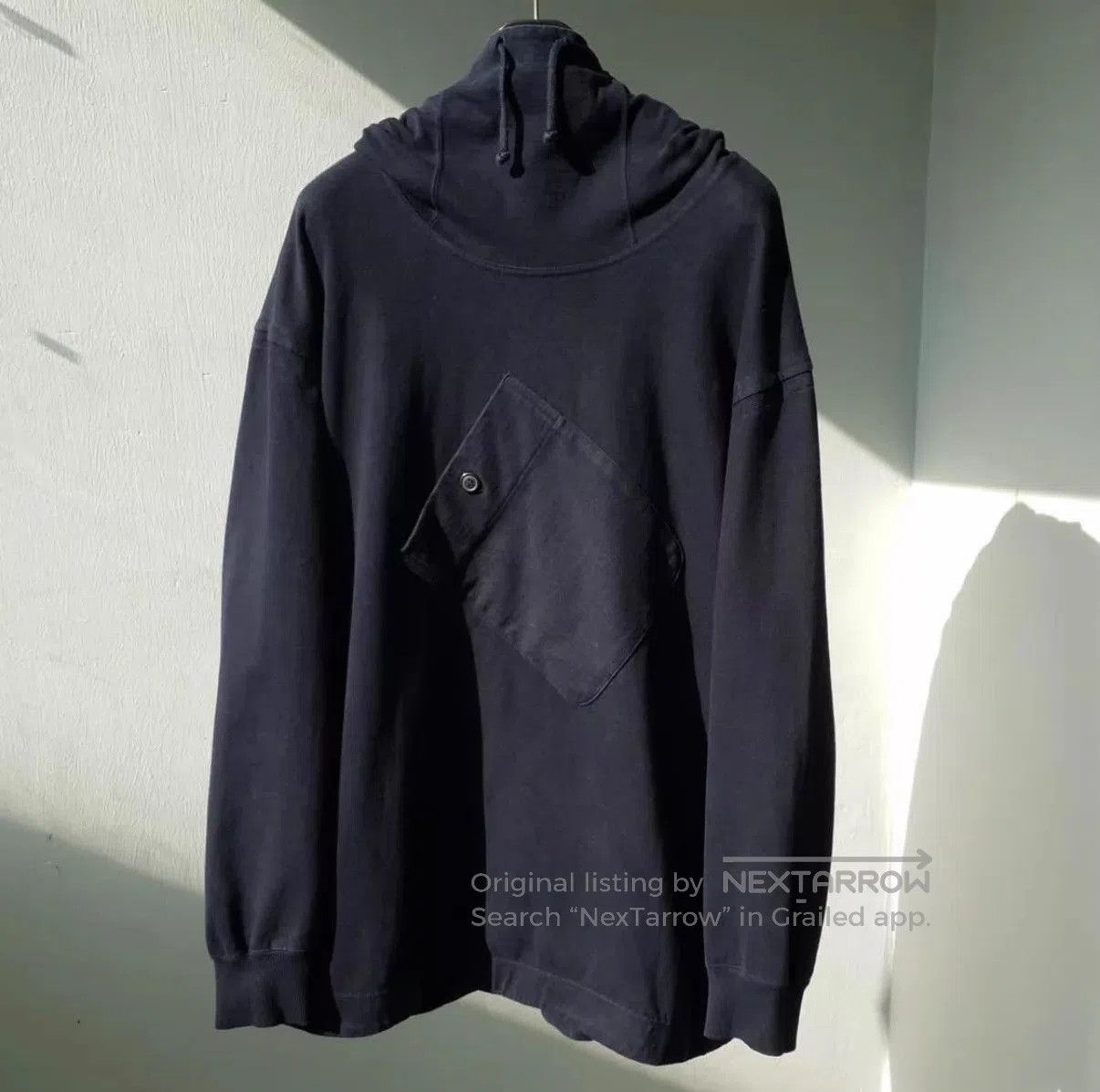 Issey Miyake Black Hoodie with Asymmetric Pocket, Size M. Size US M / EU 48-50 / 2 - 1 Thumbnail