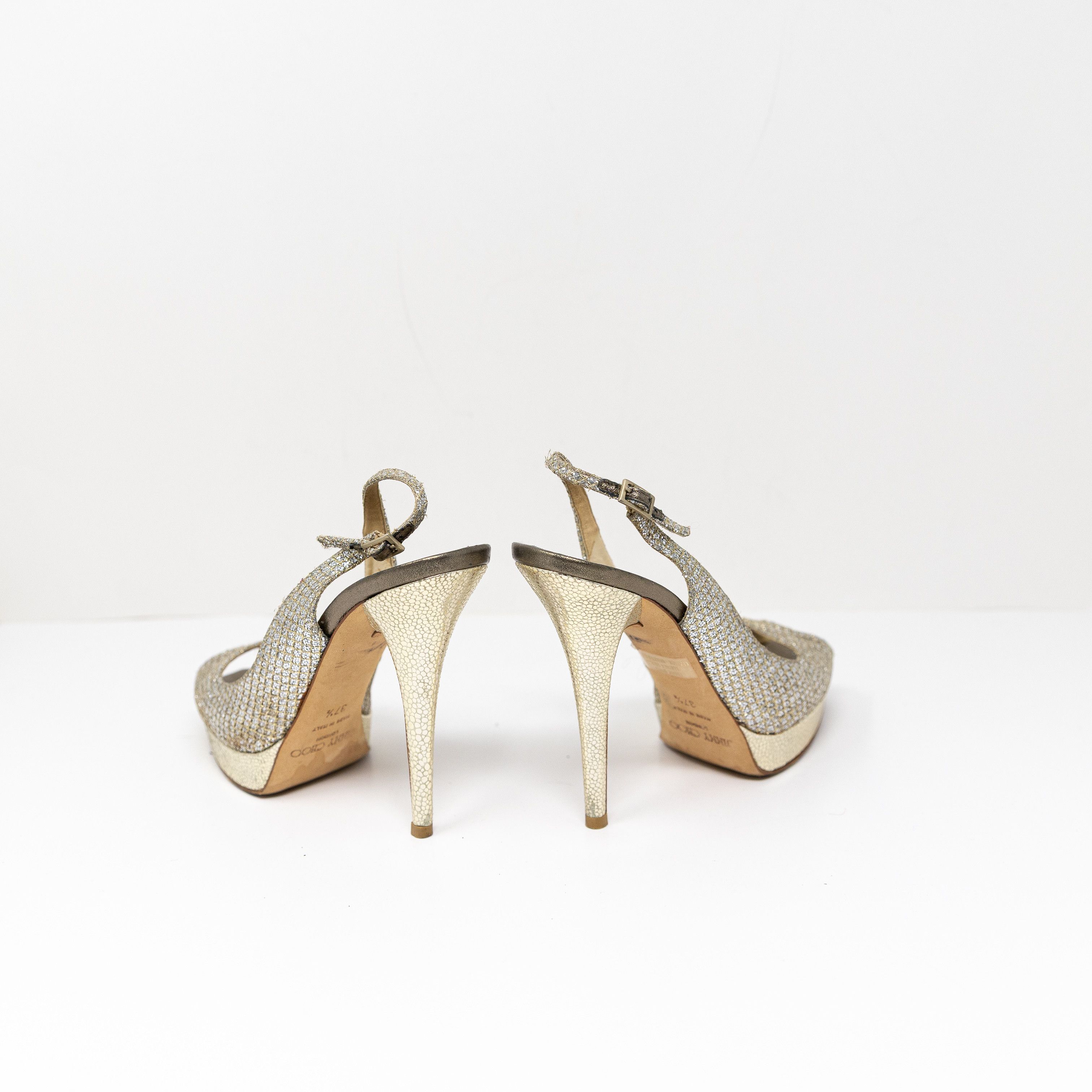 Jimmy Choo Jimmy Choo Clue Slingback Peep Toe Size US 7.5 / IT 37.5 - 3 Thumbnail