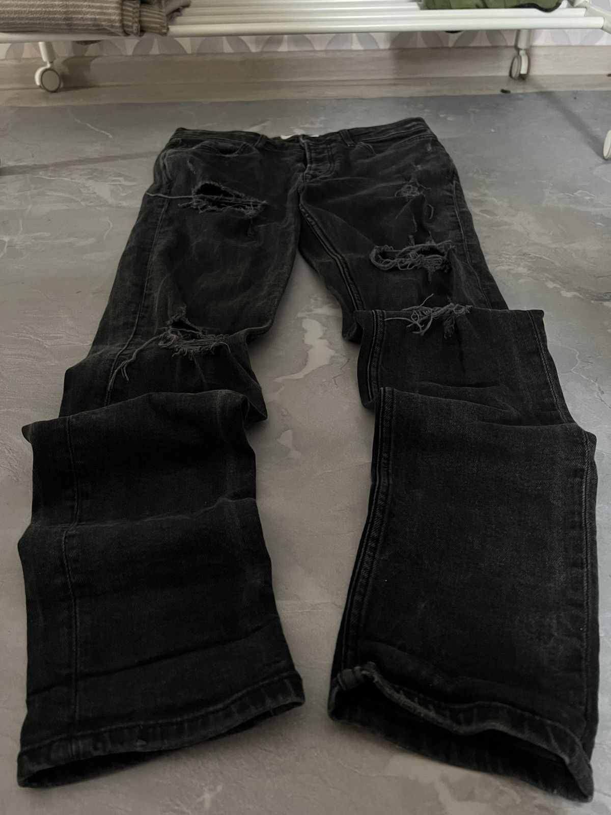 Vintage Crazy Dark Underground Faded Jean / Undercover Style Swag Size US 33 - 1 Thumbnail