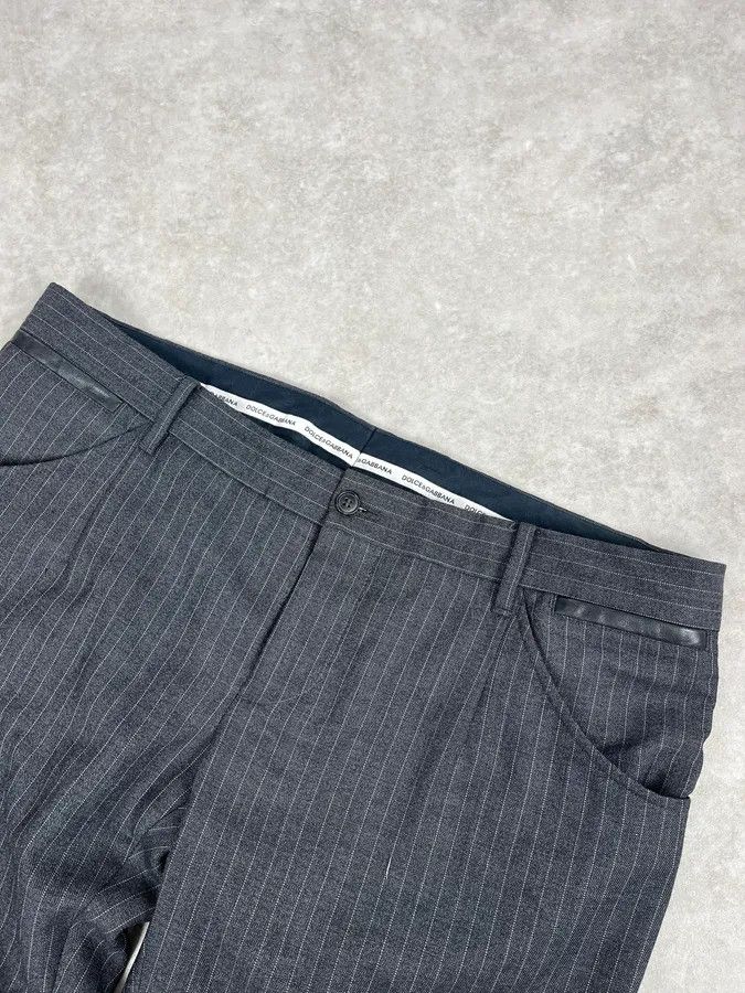 Dolce & Gabbana 2000s Dolce & Gabbana Grey Wool Stripped Pants Size US 34 / EU 50 - 6 Thumbnail