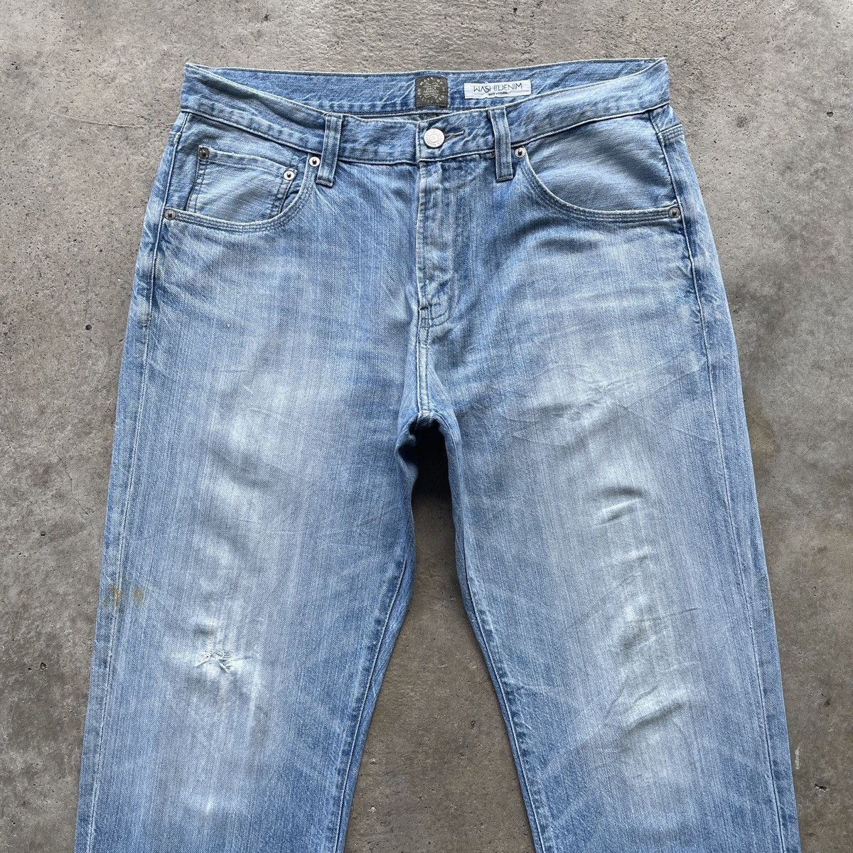 Japanese Brand × Jean × Numbers W34💥 Vintage Back Number Wash Denim Jeans Pants Faded Size US 34 / EU 50 - 3 Thumbnail