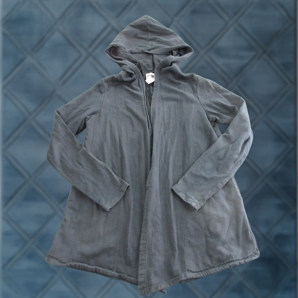 Vintage Prairie Underground Coatigan Womens Medium Black Organic Cotton Hooded Open Size M / US 6-8 / IT 42-44 - 1 Thumbnail