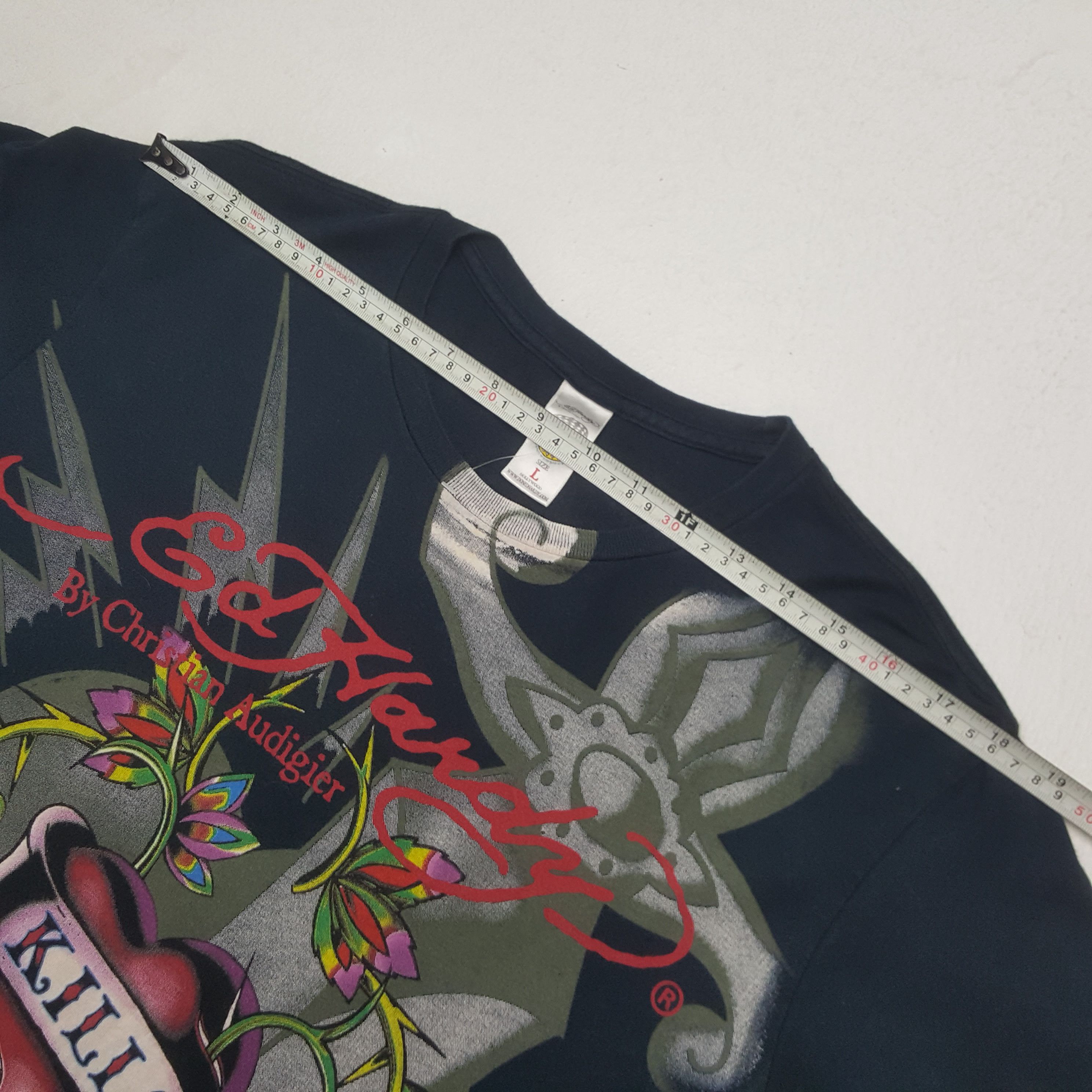 Designer × Ed Hardy × Vintage Vintage Ed Hardy Overprinted Rare Tshirt Size US L / EU 52-54 / 3 - 7 Thumbnail