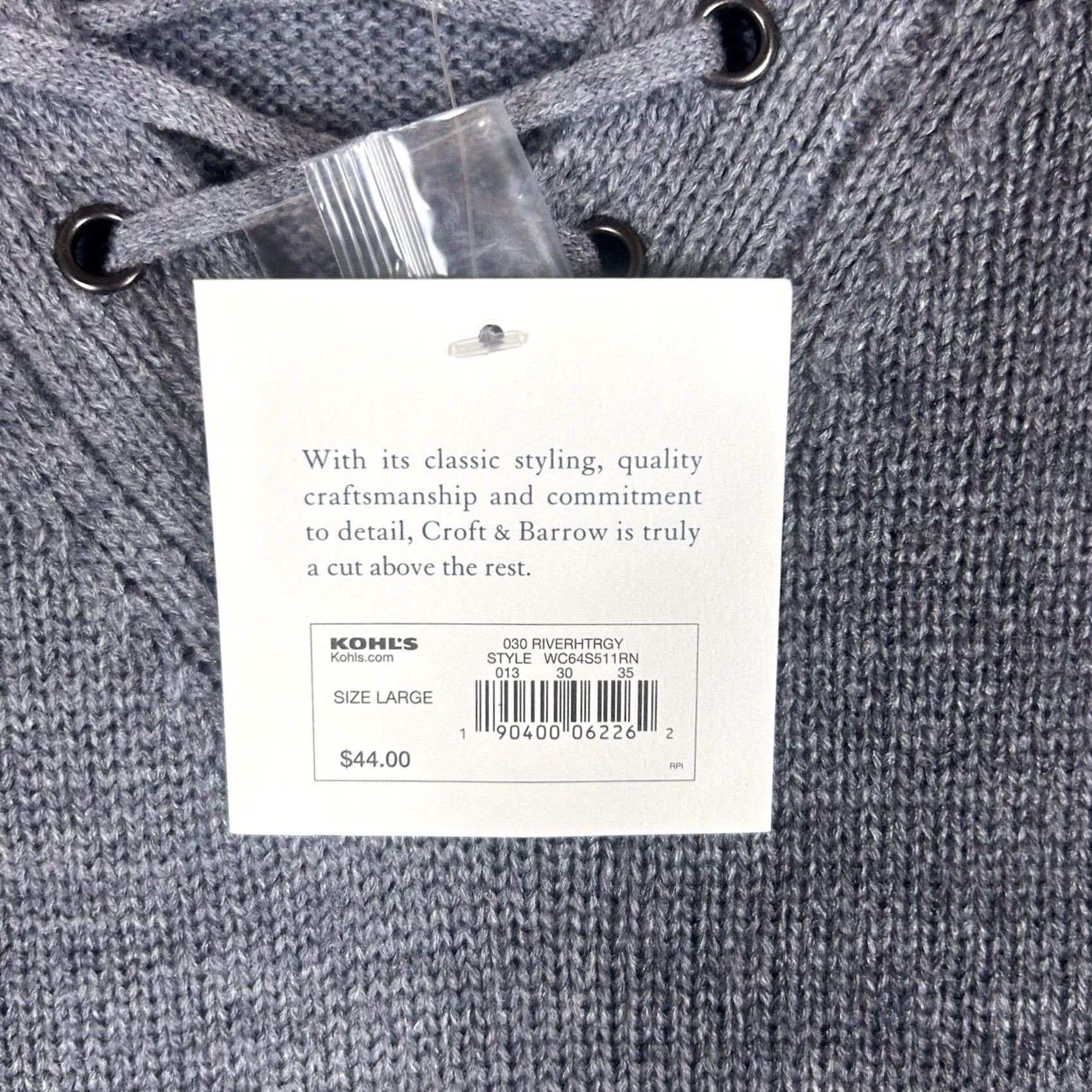 Croft & Barrow Croft & Barrow Womens Knit V-Neck Sweater L Long Sleeve NWT Gray Size L / US 10 / IT 46 - 4 Thumbnail