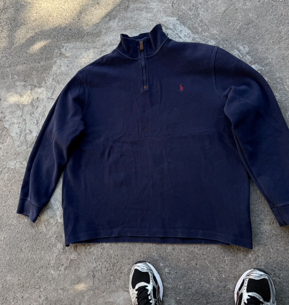 Polo Ralph Lauren Vintage Y2K Polo Ralph Lauren 1/4 Zip Navy Knit Hype Sweater Size US XXL / EU 58 / 5 - 11 Thumbnail