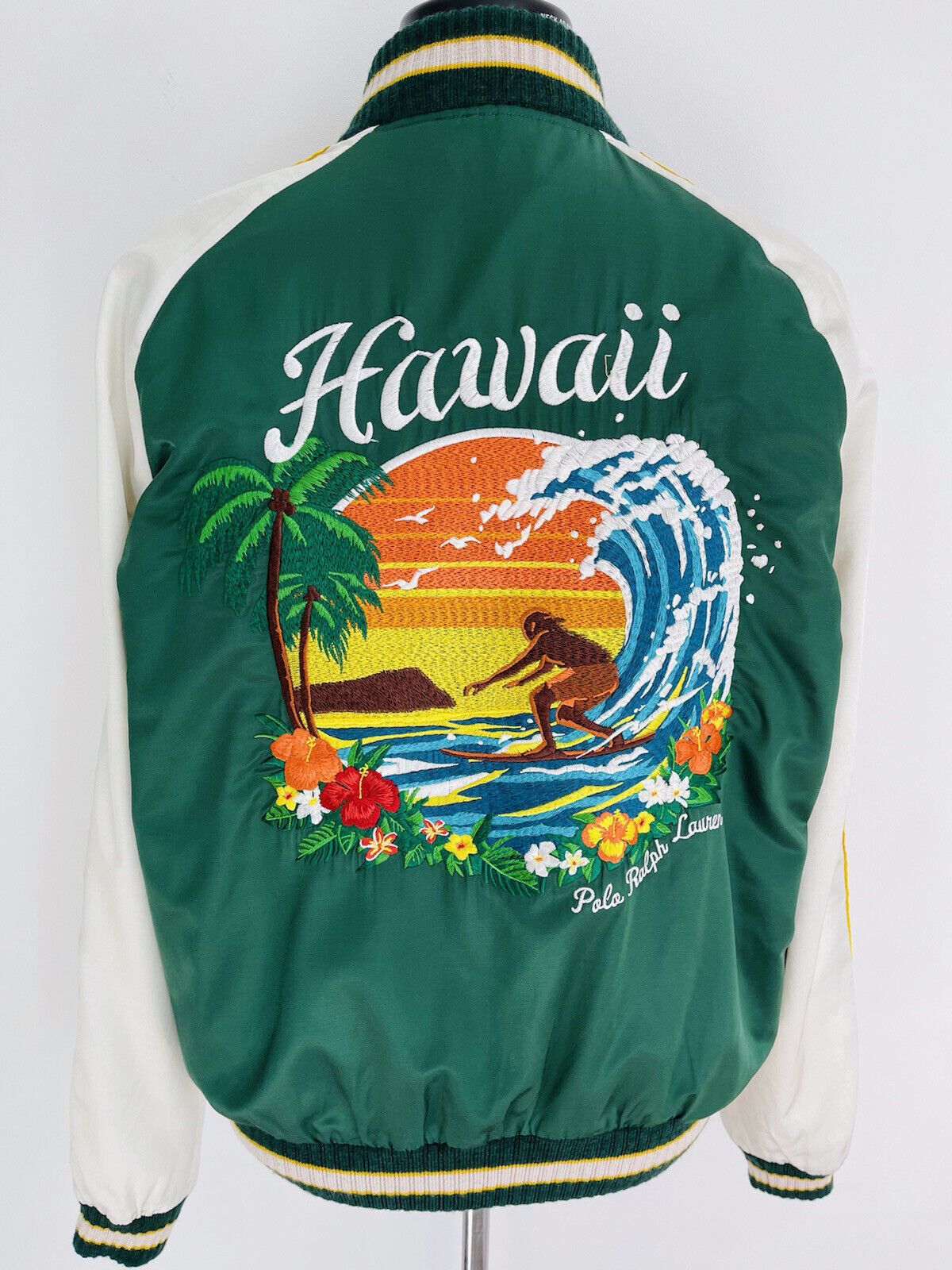 Polo Ralph Lauren Polo Ralph Lauren Satin Hawaii Bomber Jacket Green Size XL Size US XL / EU 56 / 4 - 12 Thumbnail