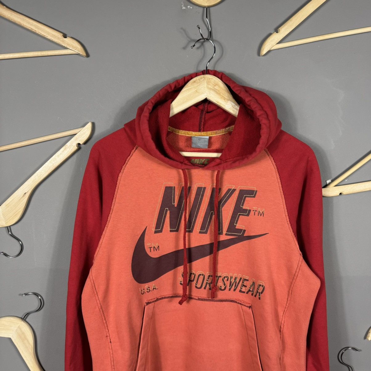 Nike × Vintage Nike Y2K Sportswear Red Hoodie Size US M / EU 48-50 / 2 - 2 Thumbnail