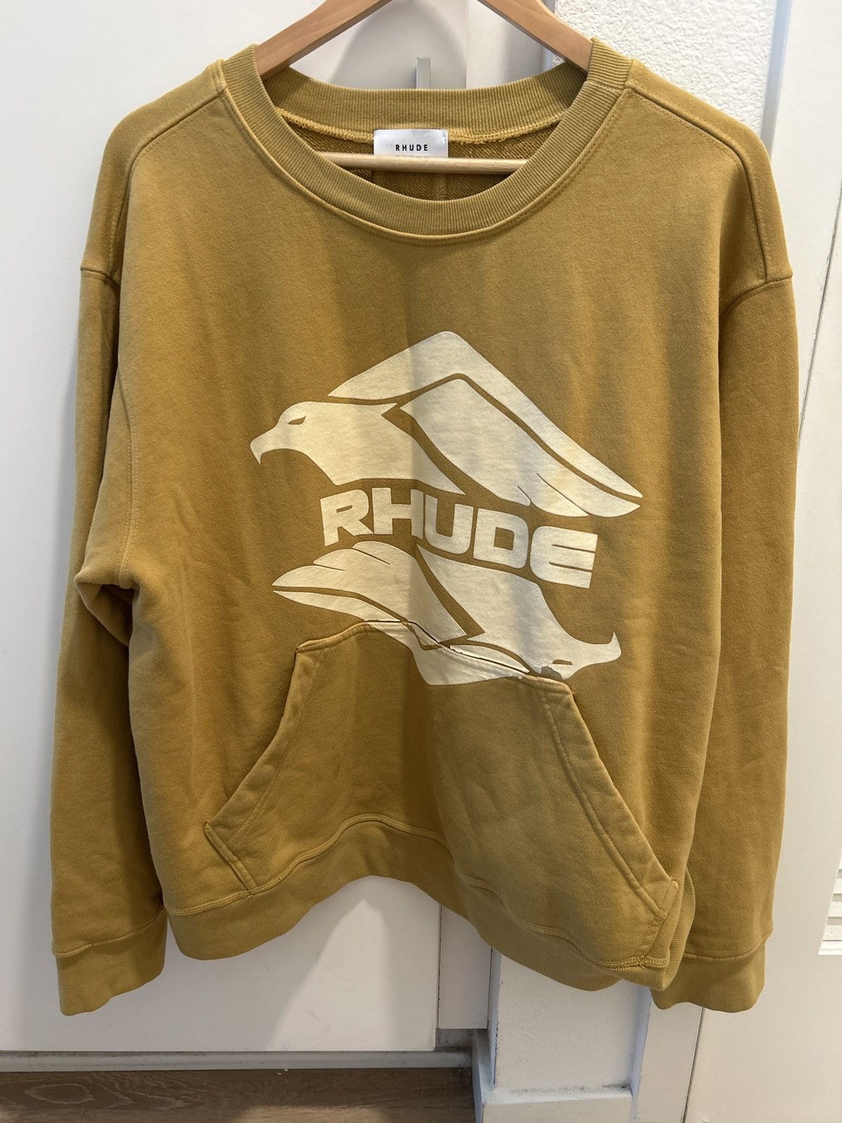 Rhude Rare Rhude Eagle Mustard Crewneck!! Size US M / EU 48-50 / 2 - 1 Thumbnail