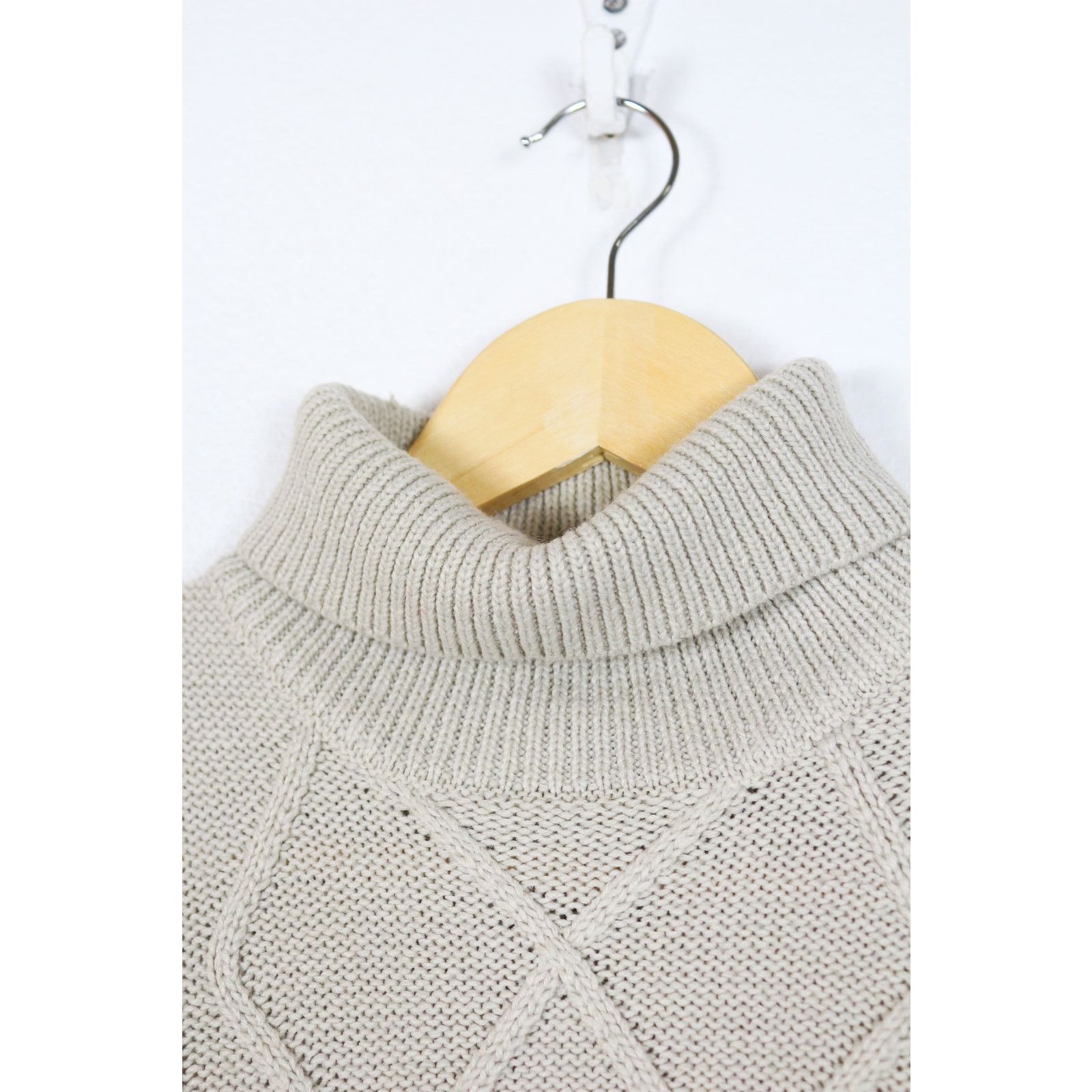 Folk Folk Beige Warm Cable Knit Turtleneck Sweater Jumper Size US S / EU 44-46 / 1 - 3 Thumbnail