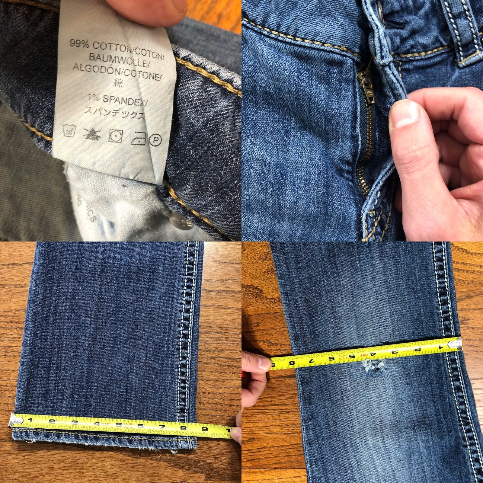 Silver Jeans Co. Silver Jeans Womens Bootcut Jeans Blue Tag 31 X 30 Inseam Distressed Denim Size 24" / US 00 / IT 34 - 8 Thumbnail