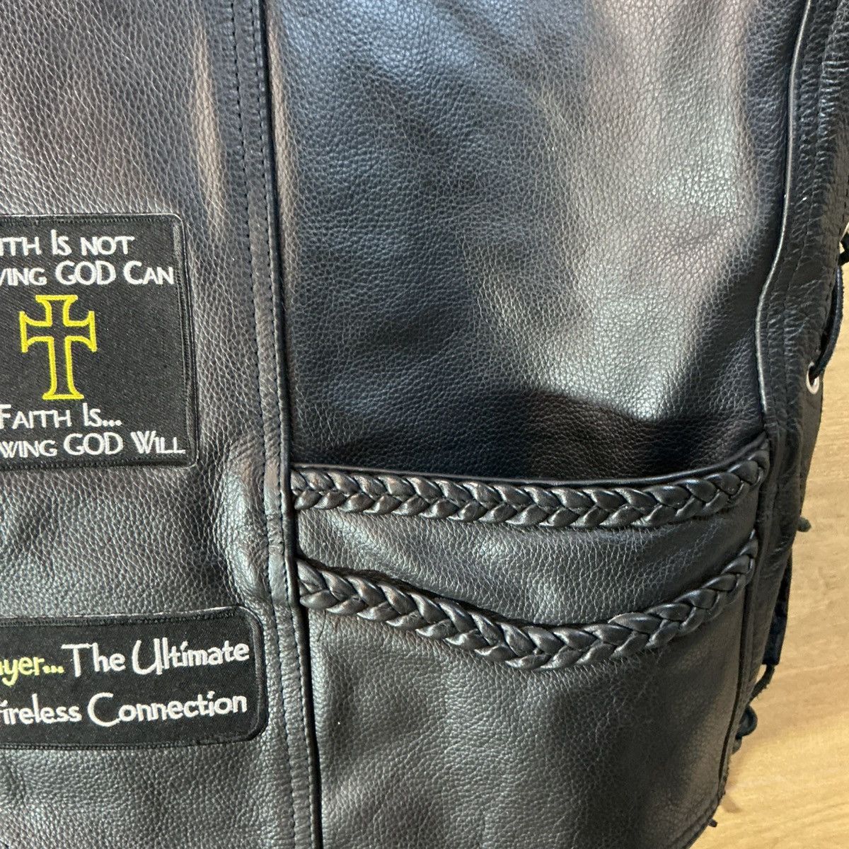 Other Vintage Leather Motorcycle Vest Mens Black 5XL Biker Club Size US XXL / EU 58 / 5 - 5 Thumbnail