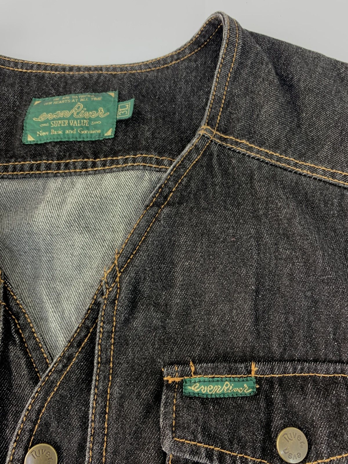 Japanese Brand 90s Evenriver Supervalue Vest Denim Jacket Multipocket Size US XL / EU 56 / 4 - 4 Thumbnail