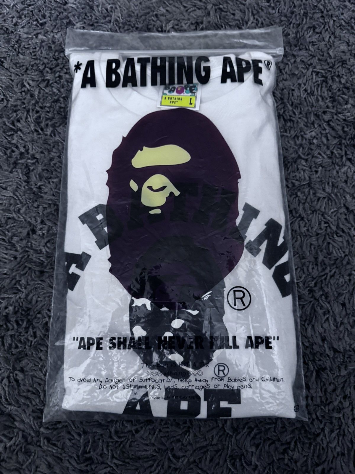 Bape Bape Glow Tee (White) Size US L / EU 52-54 / 3 - 7 Thumbnail