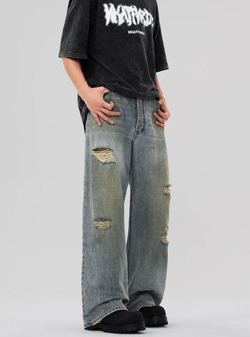 Japanese Brand Trendy high street washed distressed Dirtyfit jeans Size US 32 / EU 48 - 2 Thumbnail