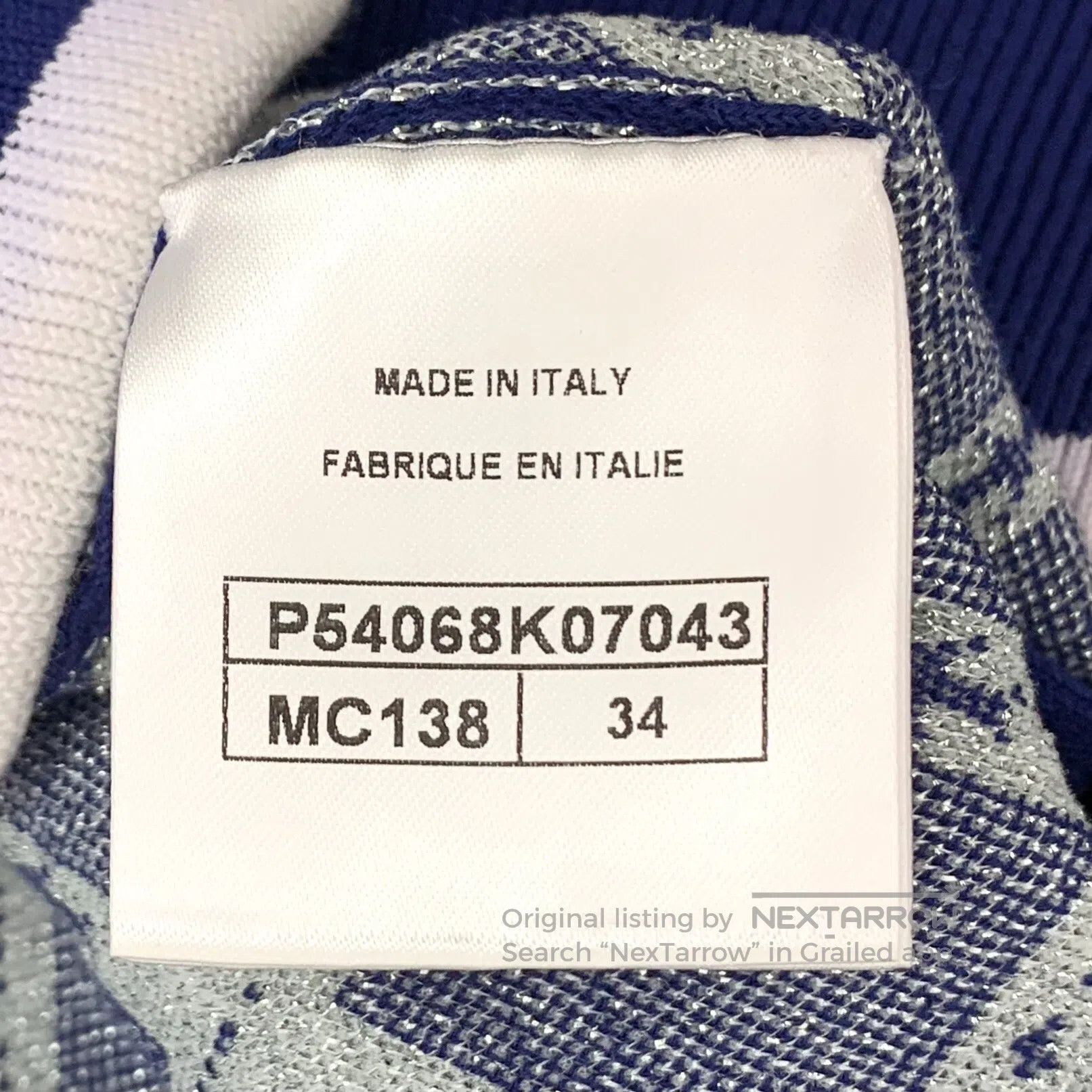 Chanel Chanel Dark blue asymmetric striped design cotton crew nec Size XXS / US 00 / IT 34 - 6 Thumbnail