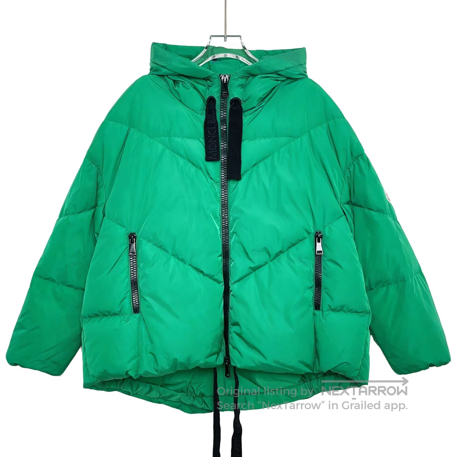 Moncler Moncler Green Logo Patch Hooded Drawstring Zipper Long Sle Size US XS / EU 42 / 0 - 1 Thumbnail